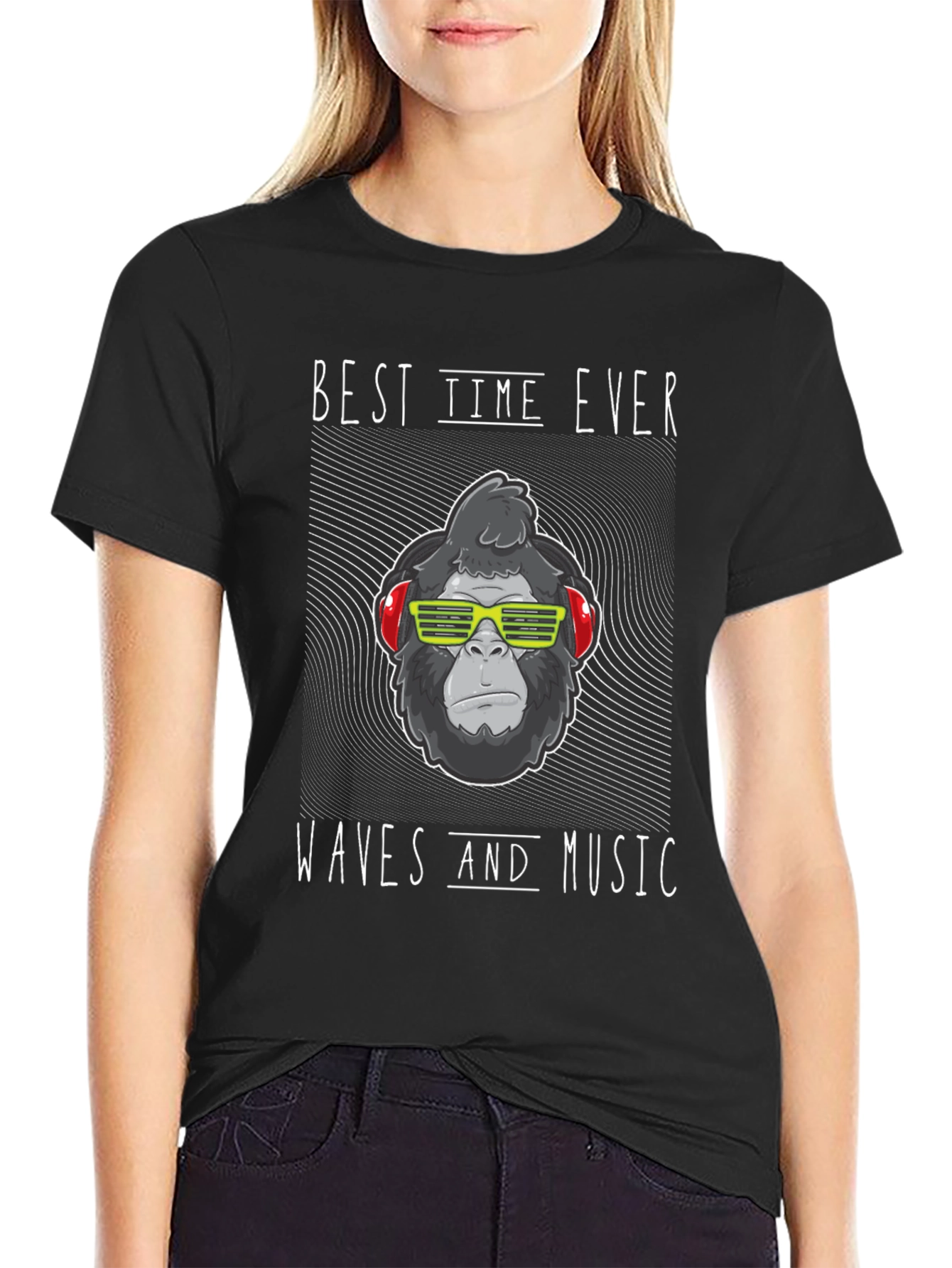 Cool Gorilla Waves Music T-Shirt