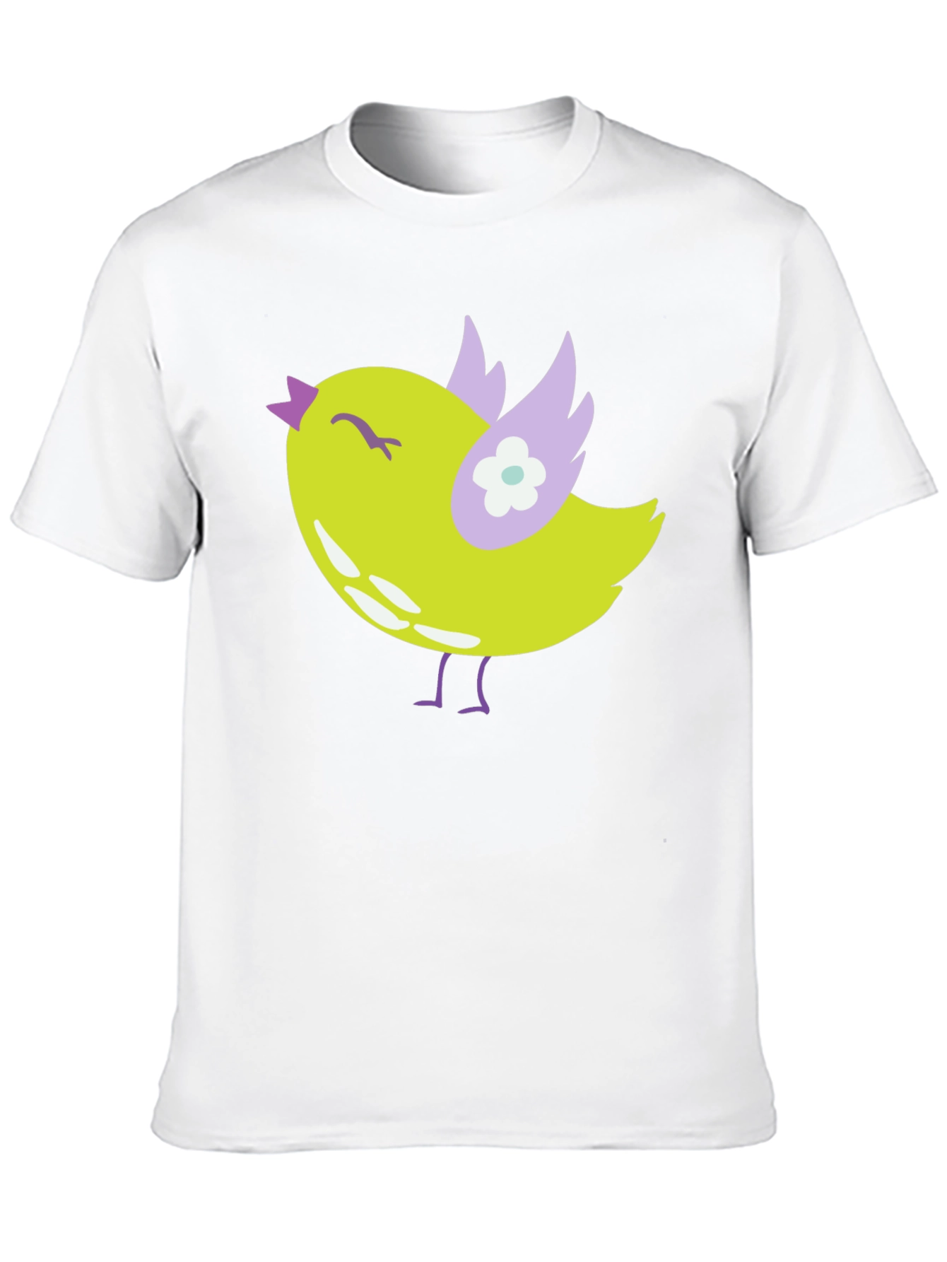 Cute Bird Graphic Tee - Soft Black Cotton T-Shirt