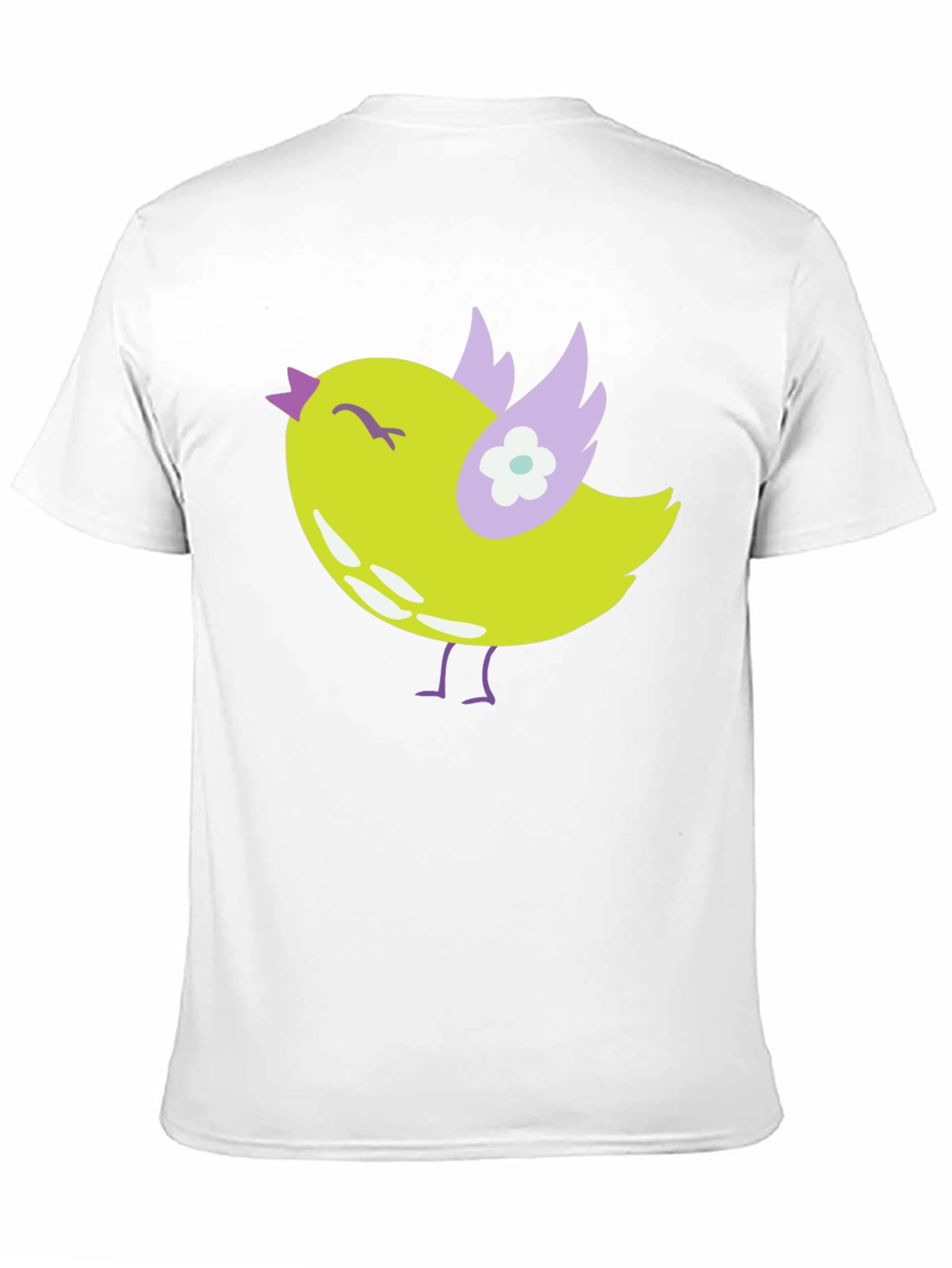 Cute Bird Graphic Tee - Soft Black Cotton T-Shirt