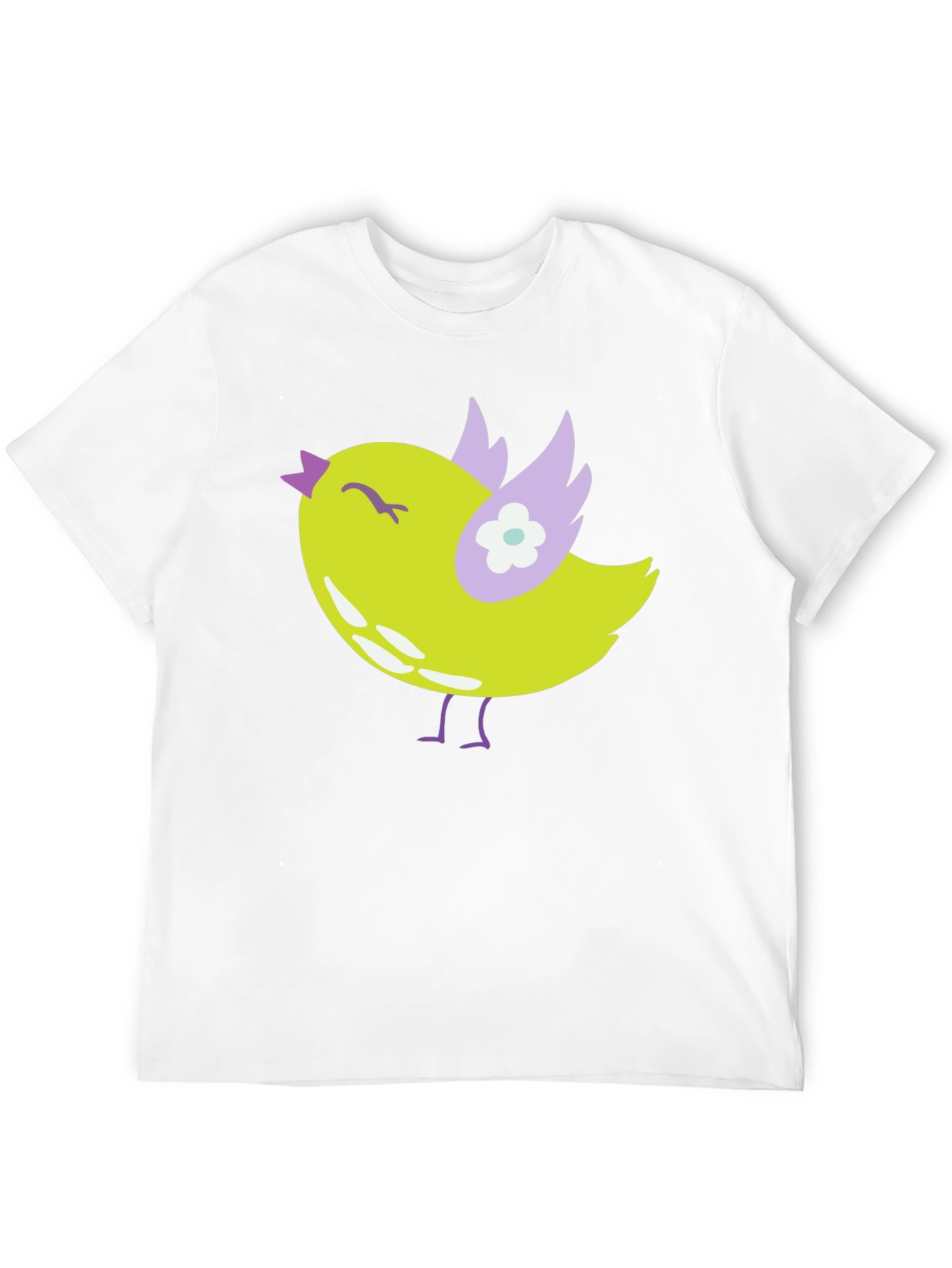 Cute Bird Graphic Tee - Soft Black Cotton T-Shirt