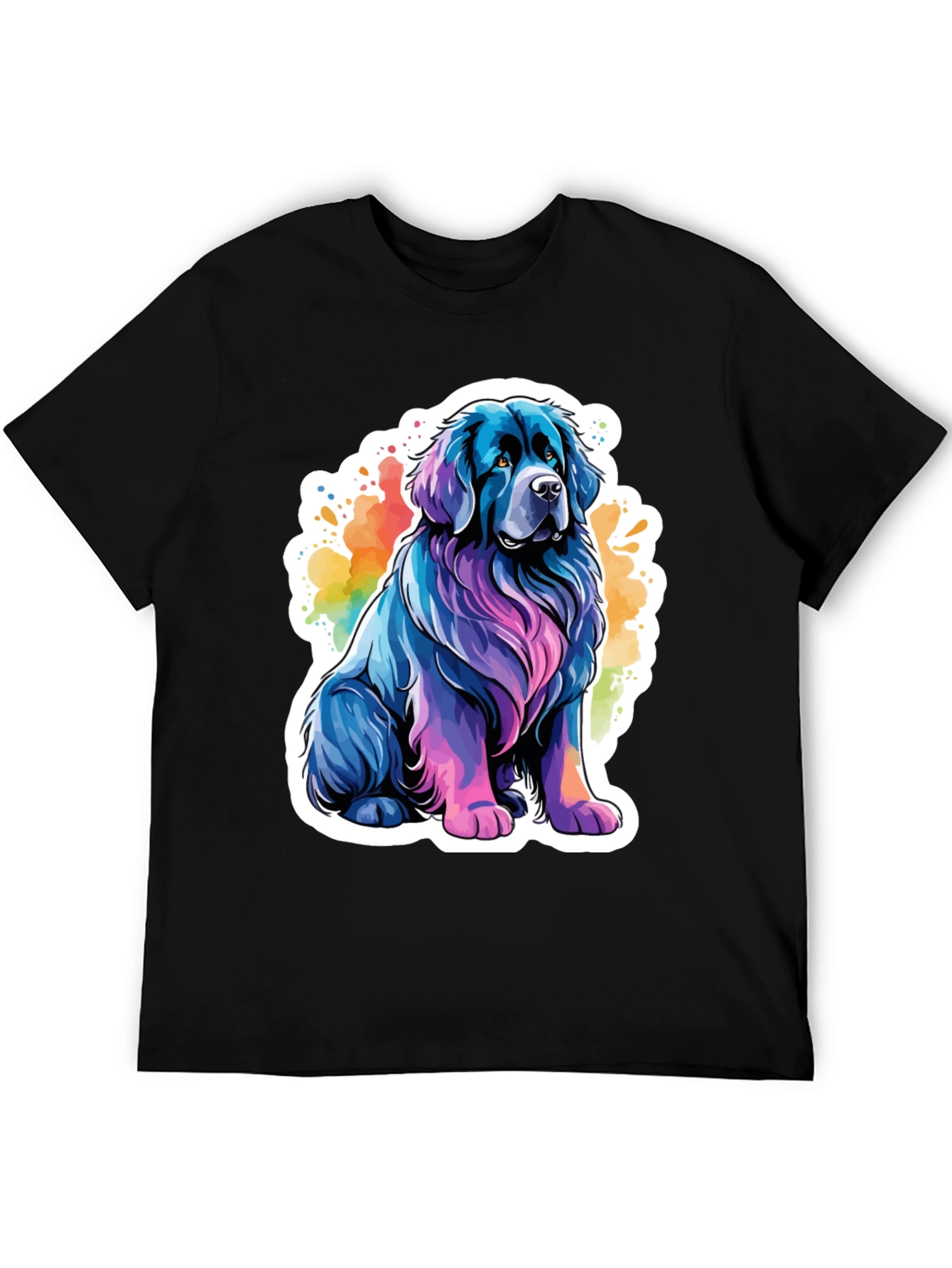 Colorful Dog Graphic T-Shirt