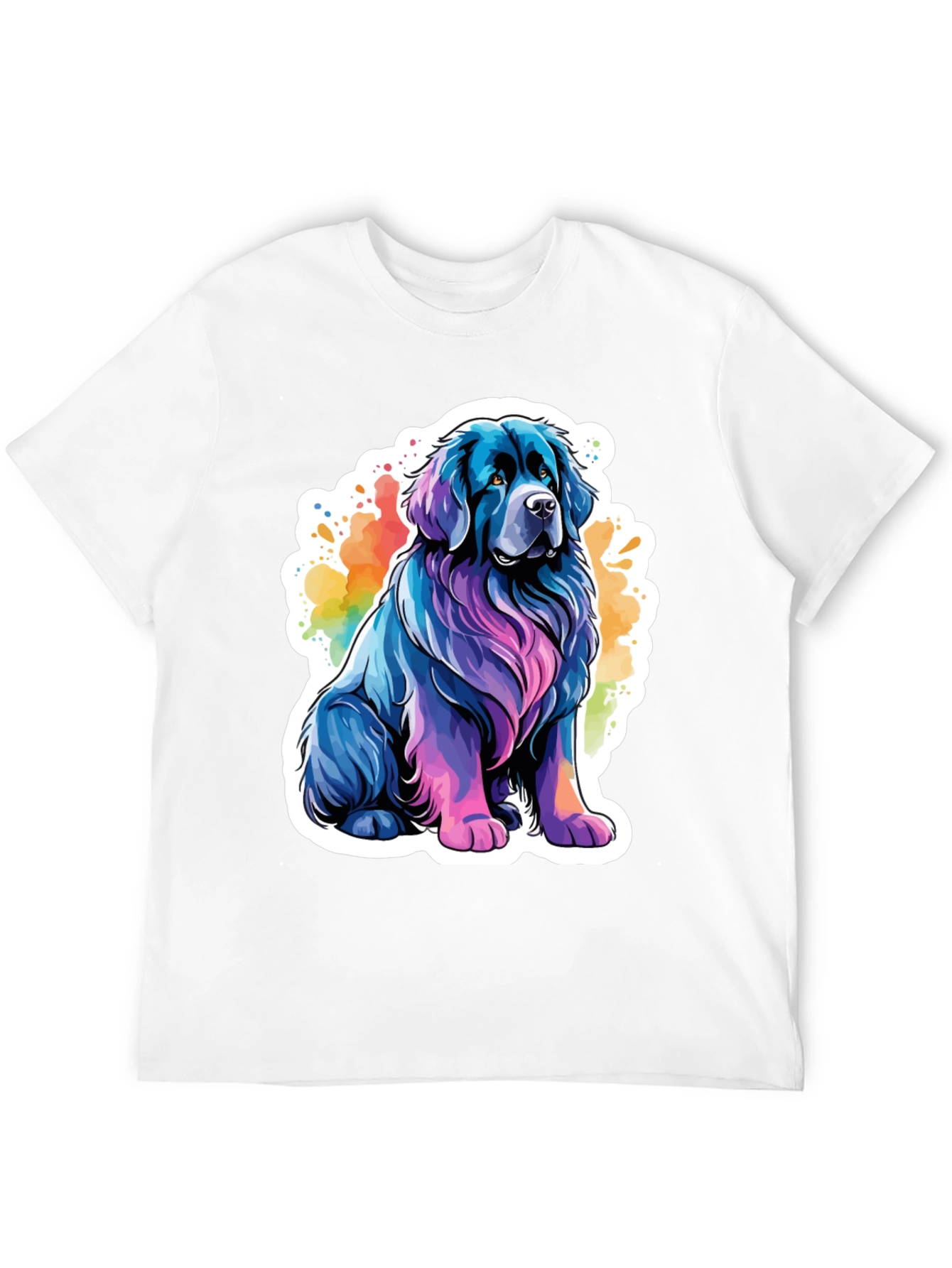Colorful Dog Graphic T-Shirt