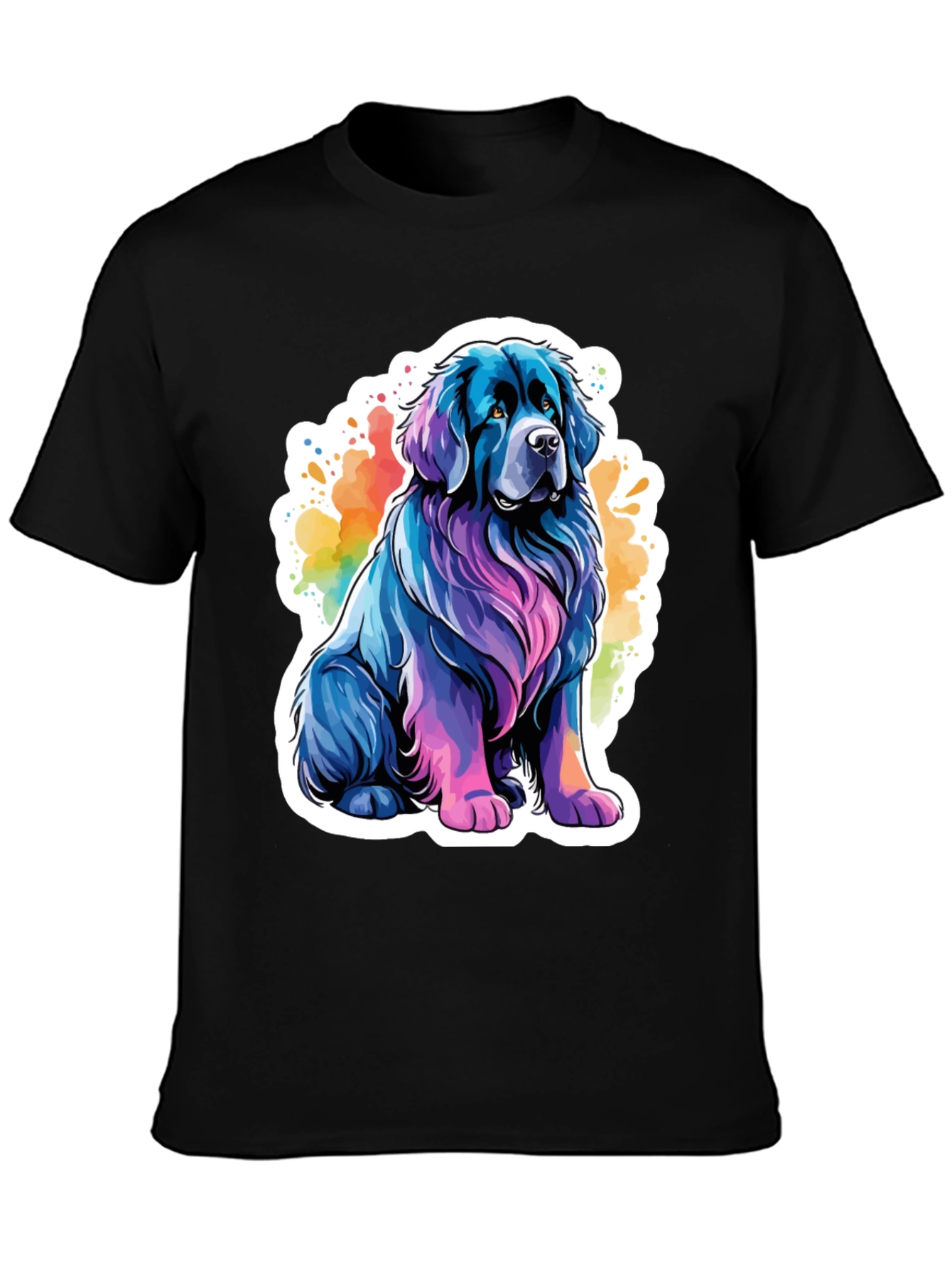 Colorful Dog Graphic T-Shirt