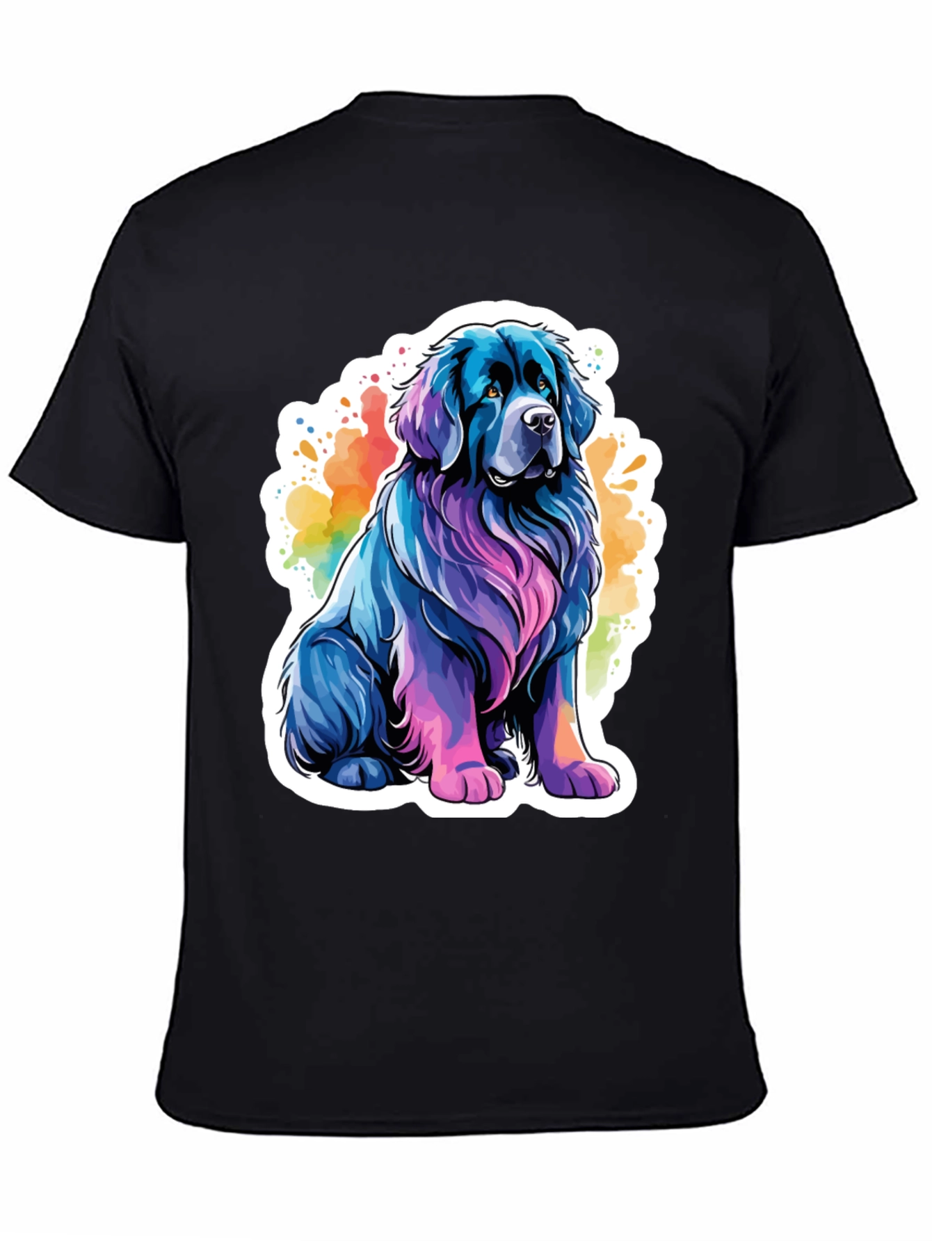 Colorful Dog Graphic T-Shirt