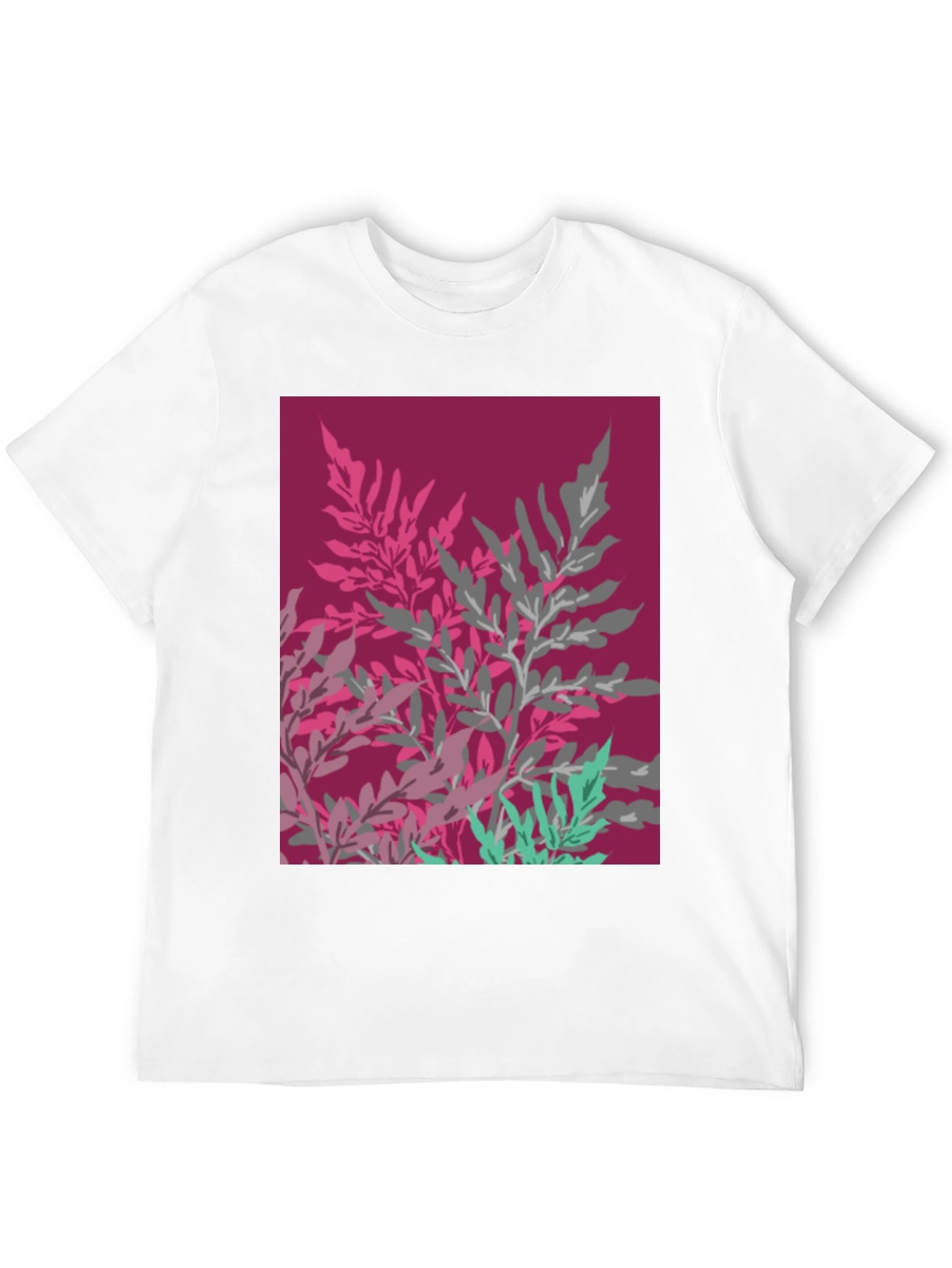 Abstract Floral Print Black Cotton Tee