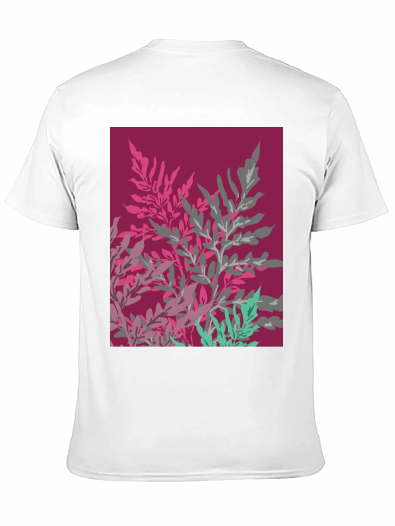 Abstract Floral Print Black Cotton Tee