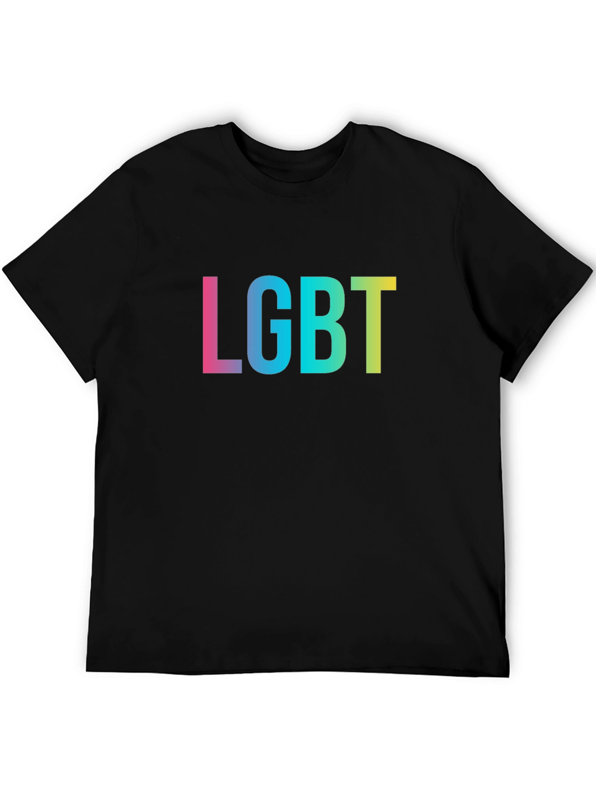 LGBT Pride T-Shirt - Black Rainbow Text Tee