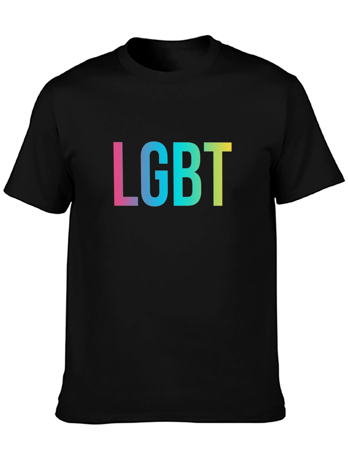 LGBT Pride T-Shirt - Black Rainbow Text Tee