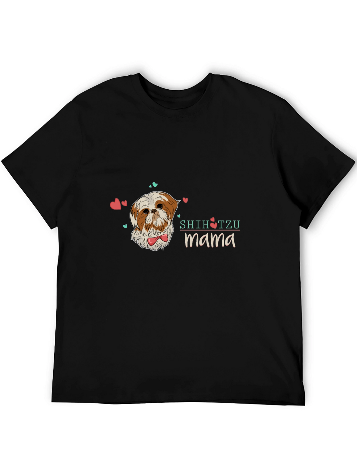 Shih Tzu Mama Black T-Shirt