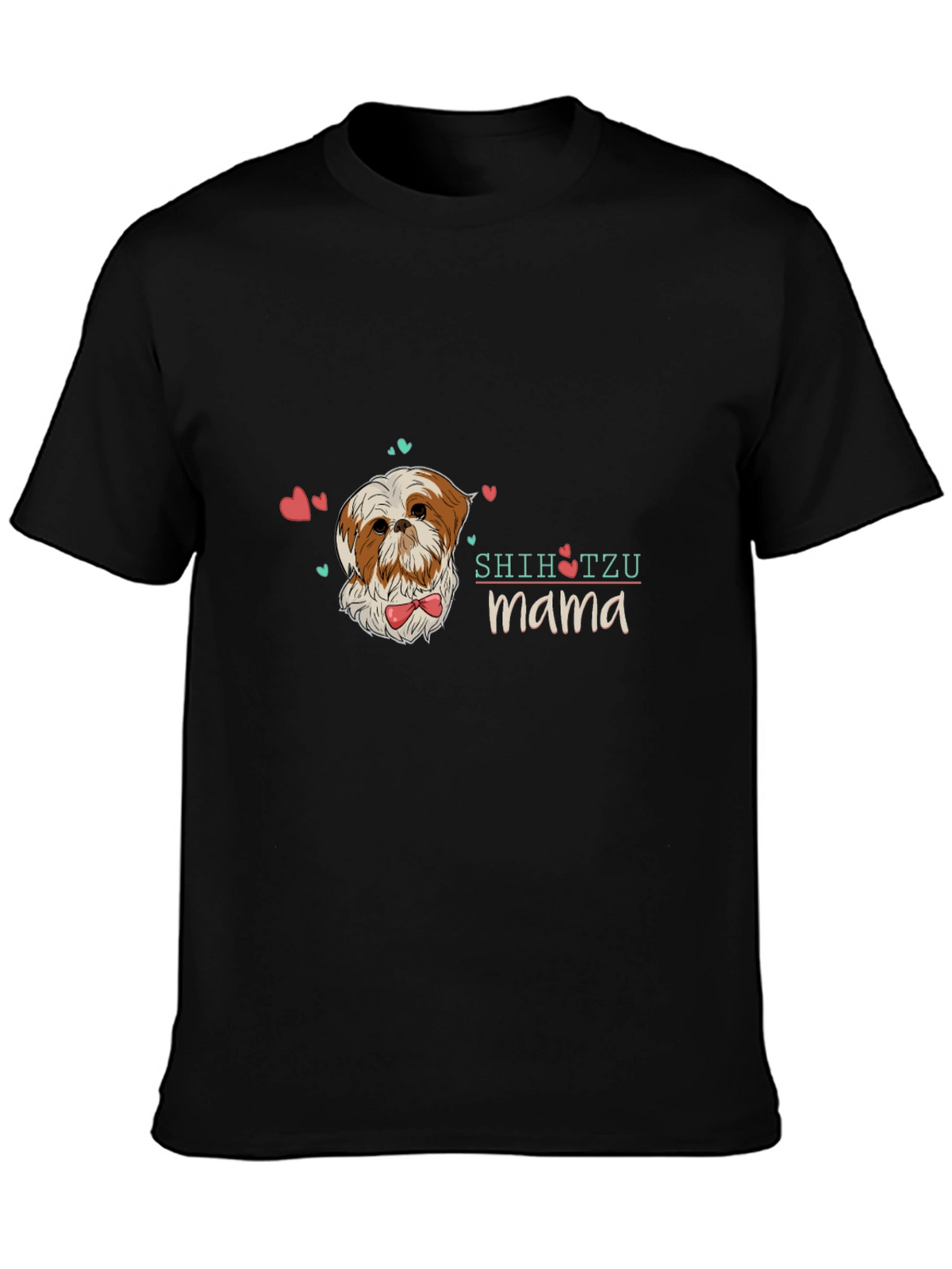 Shih Tzu Mama Black T-Shirt