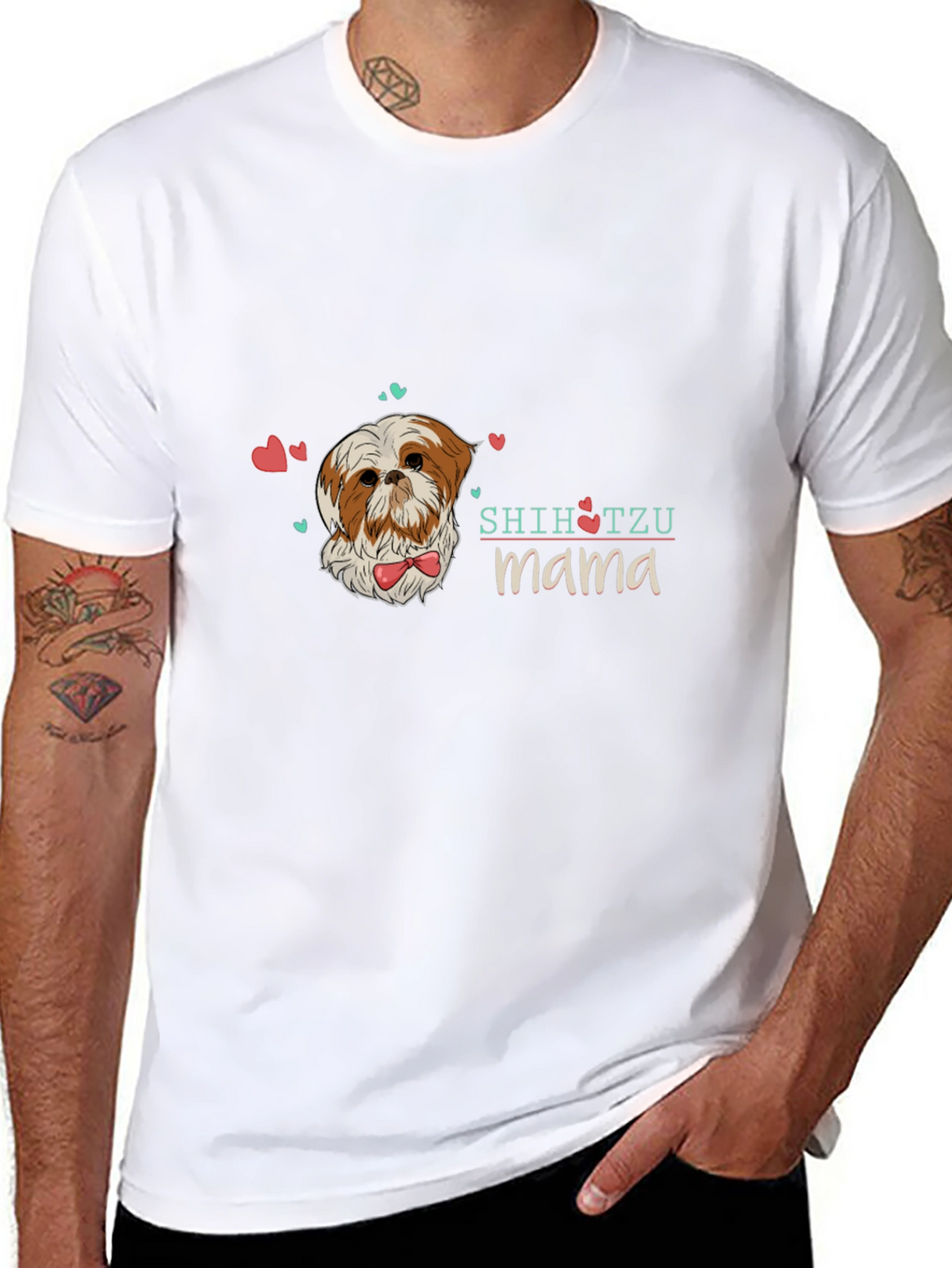 Shih Tzu Mama Black T-Shirt