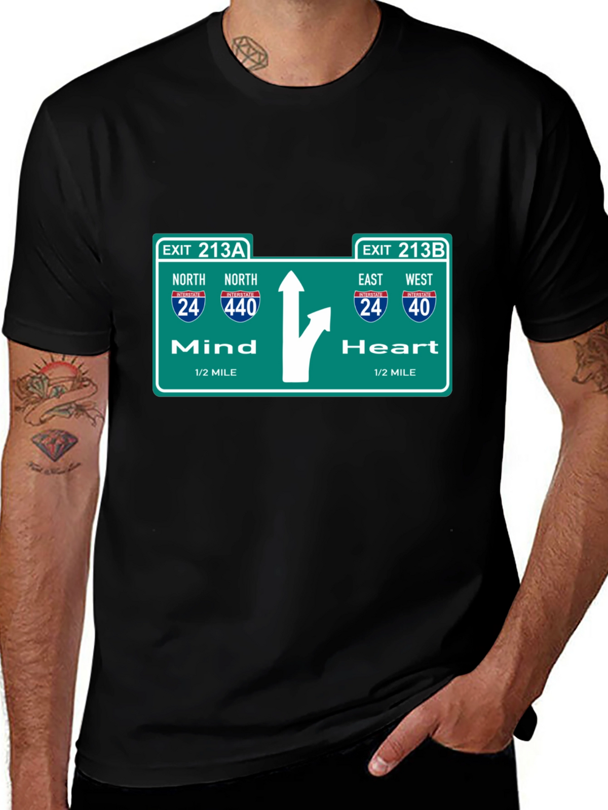 Mind Heart Road Sign T-Shirt