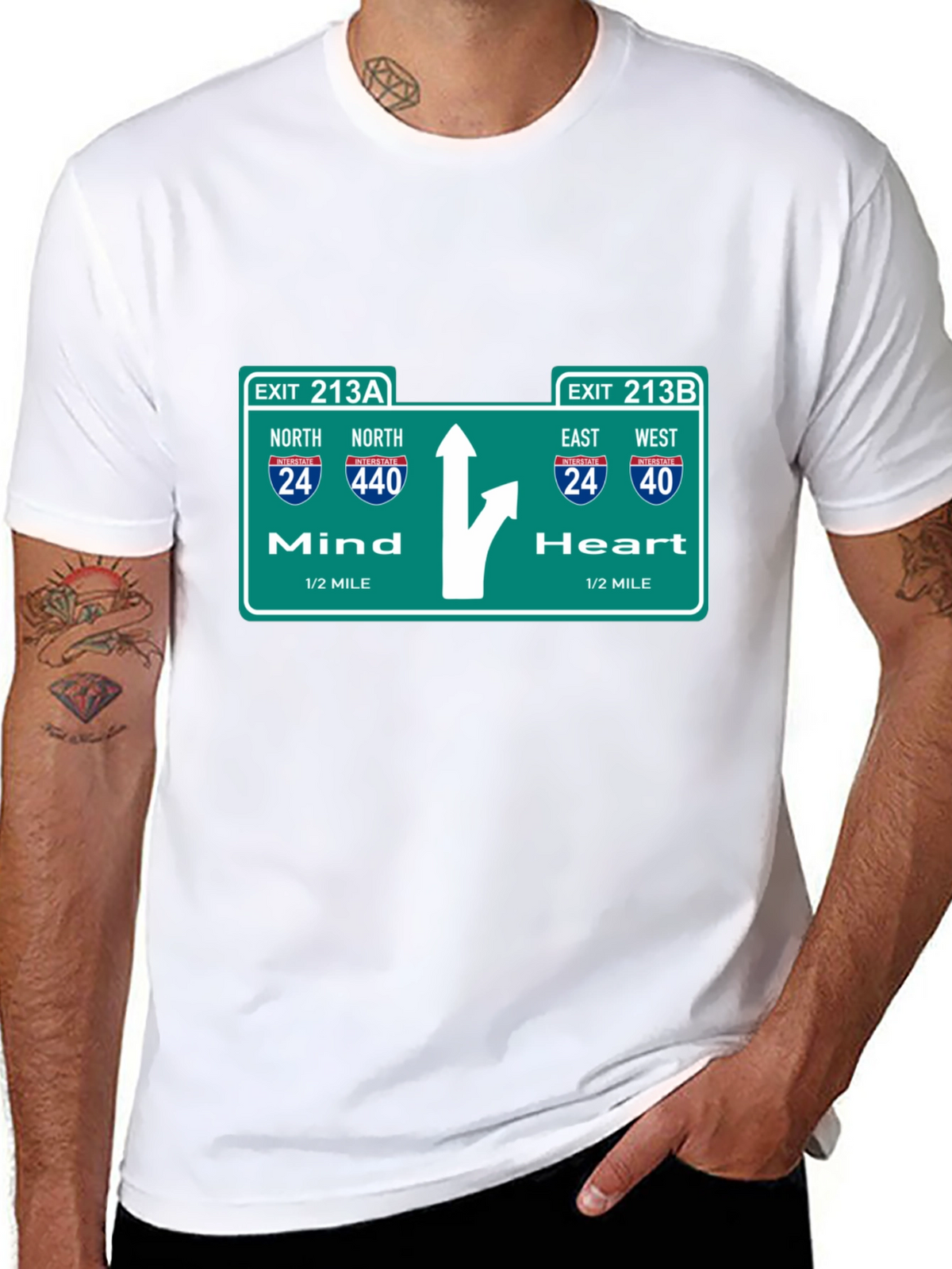 Mind Heart Road Sign T-Shirt