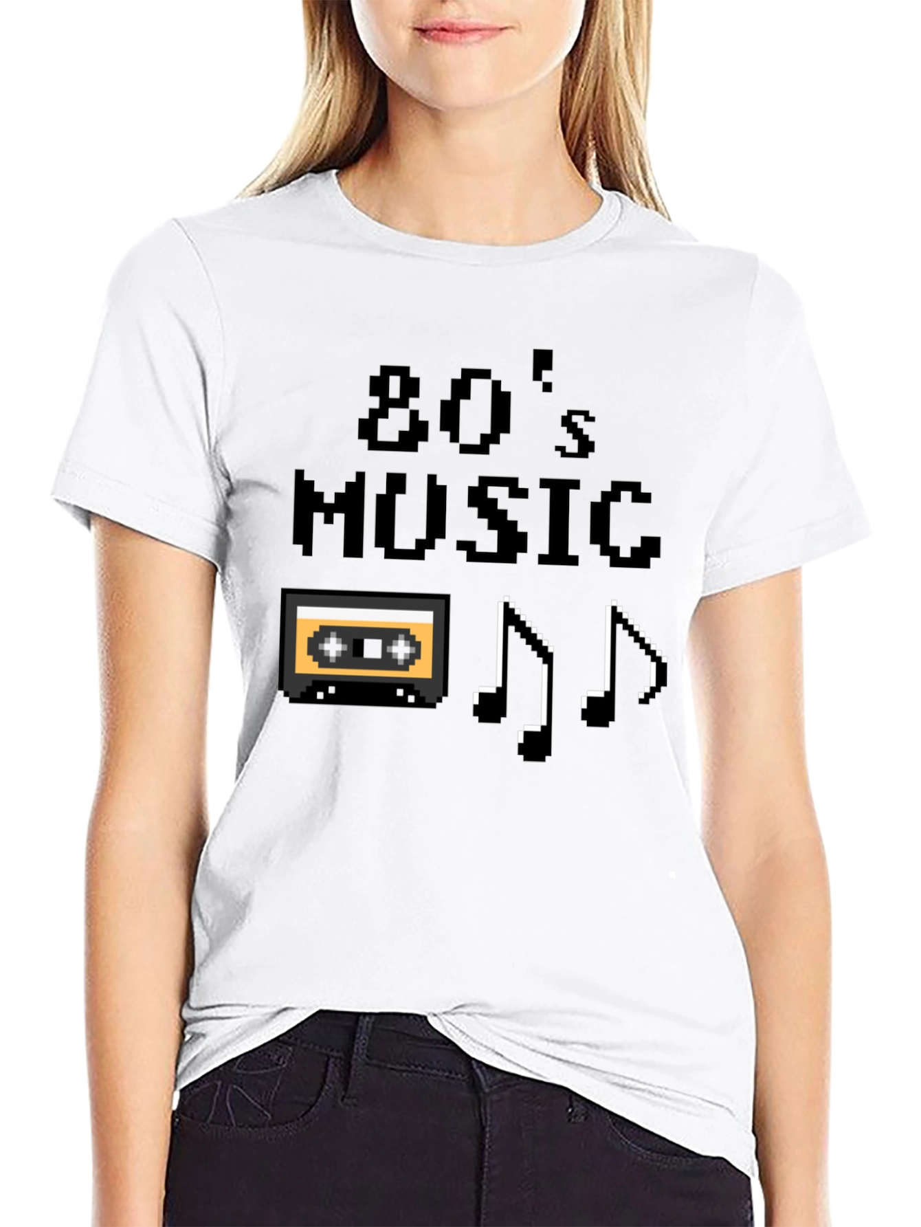 80s Music Pixel Graphic T-Shirt
