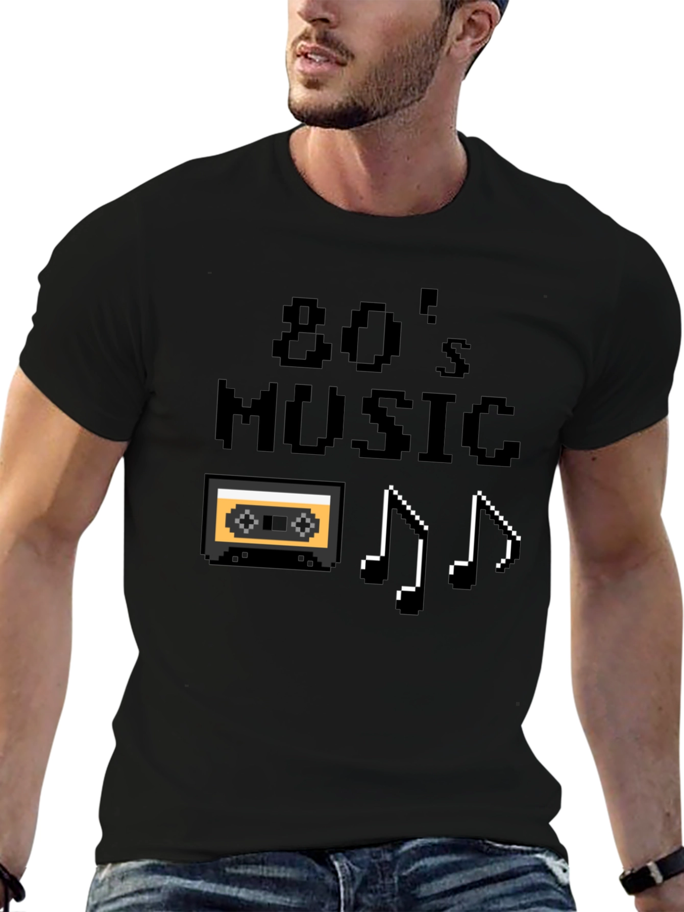 80s Music Pixel Graphic T-Shirt