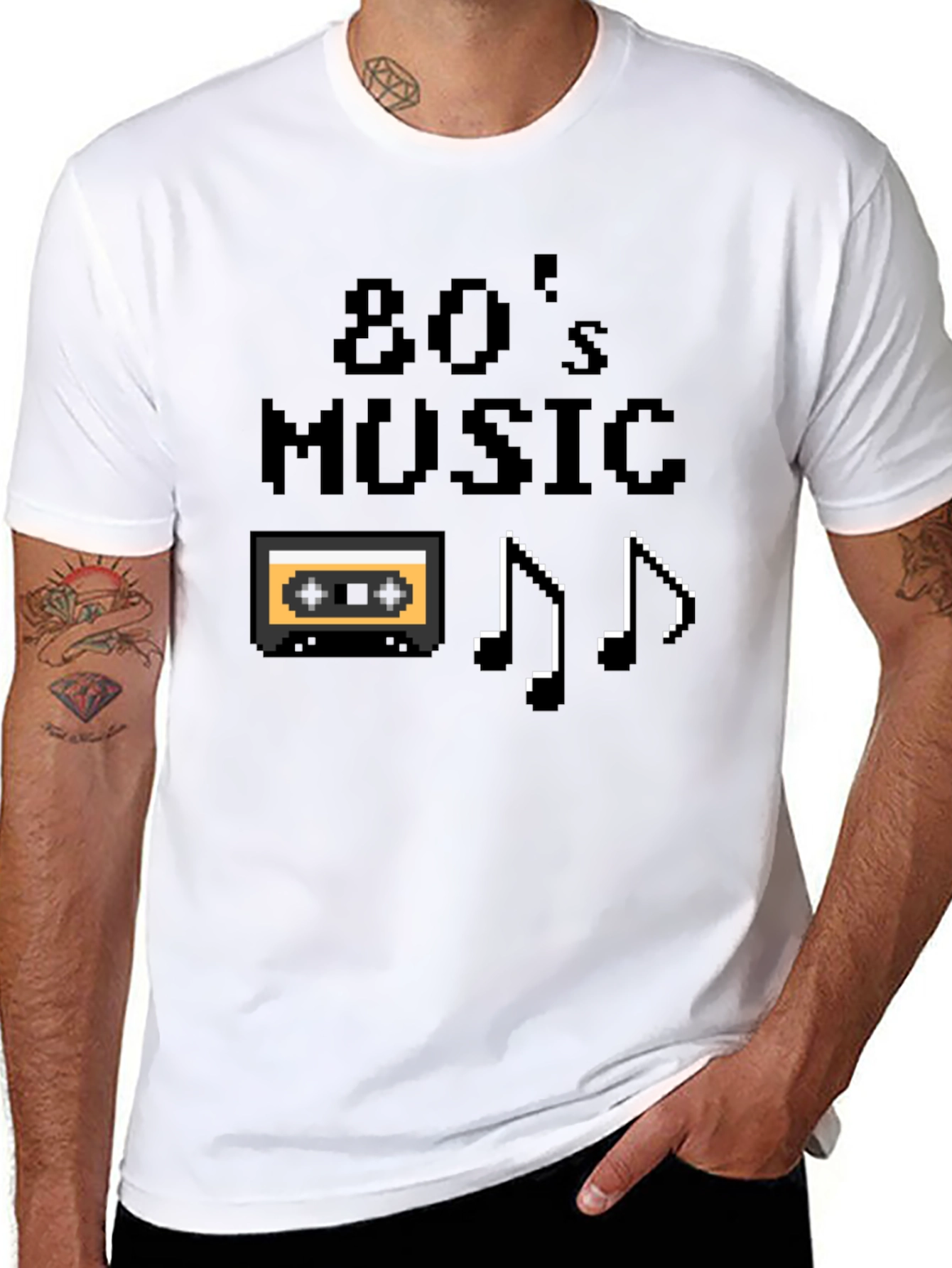 80s Music Pixel Graphic T-Shirt