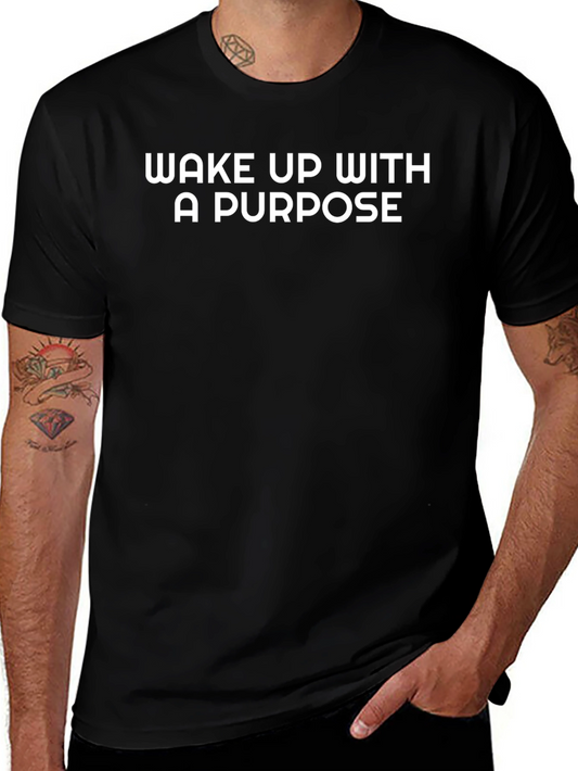 Wake Up With a Purpose Black Graphic Tee