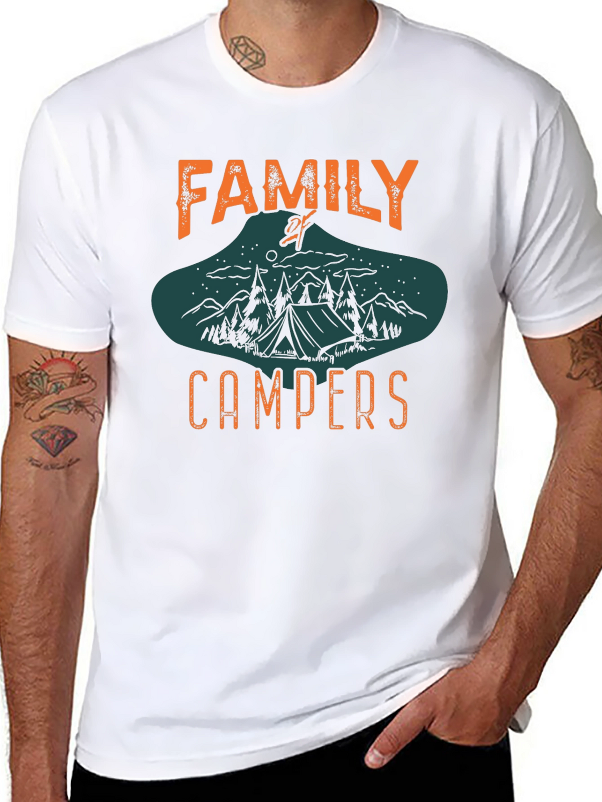 Family Campers Black Graphic Tee