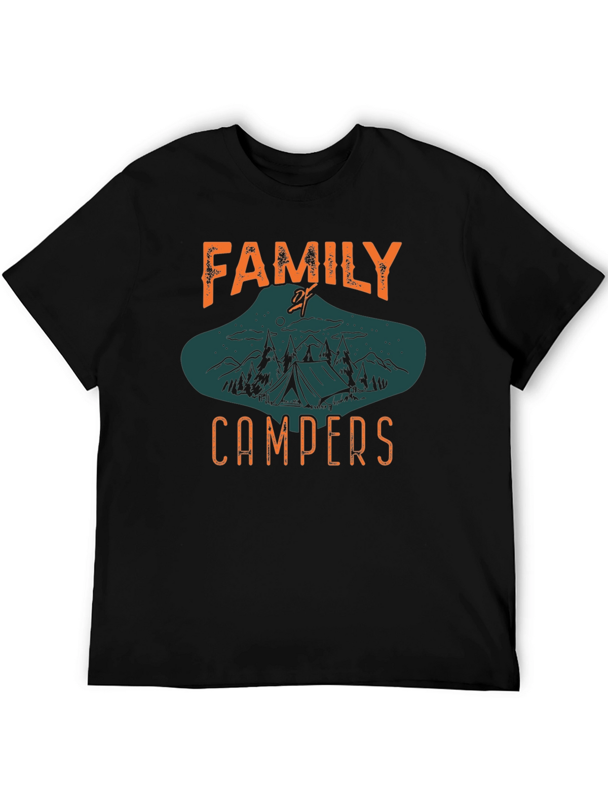 Family Campers Black Graphic Tee
