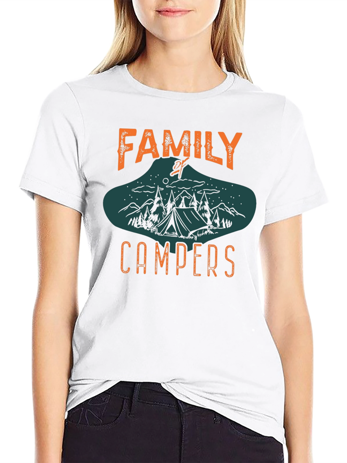 Family Campers Black Graphic Tee