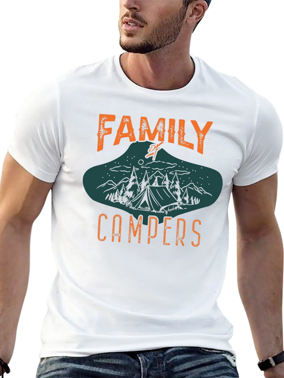 Family Campers Black Graphic Tee
