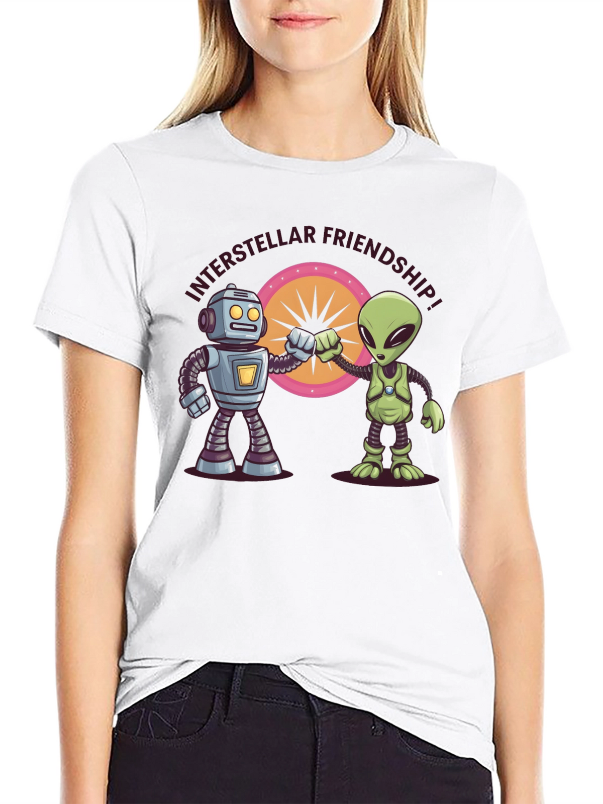Interstellar Friendship Robot Alien Tee