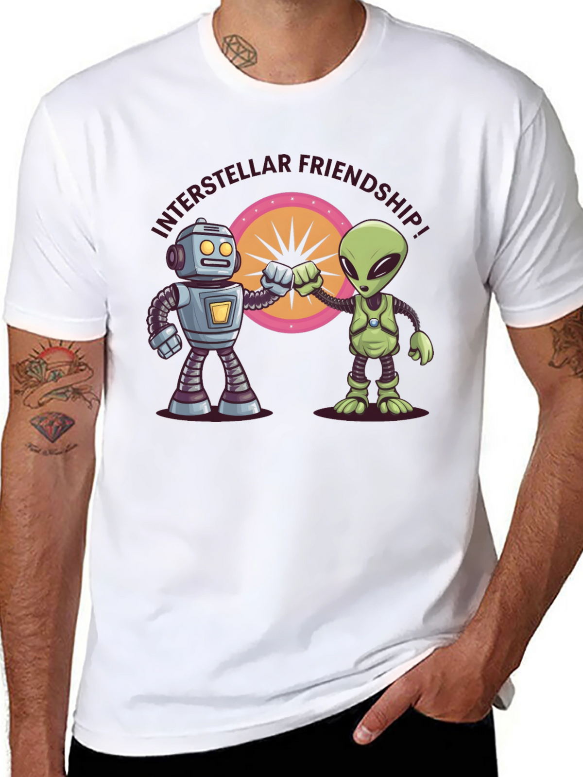 Interstellar Friendship Robot Alien Tee