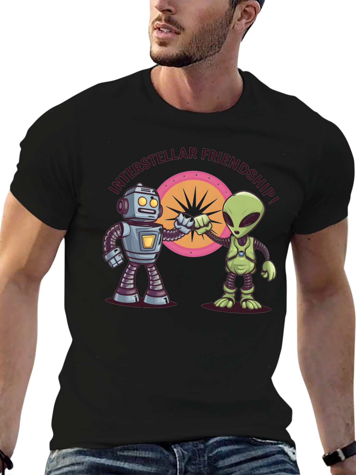 Interstellar Friendship Robot Alien Tee