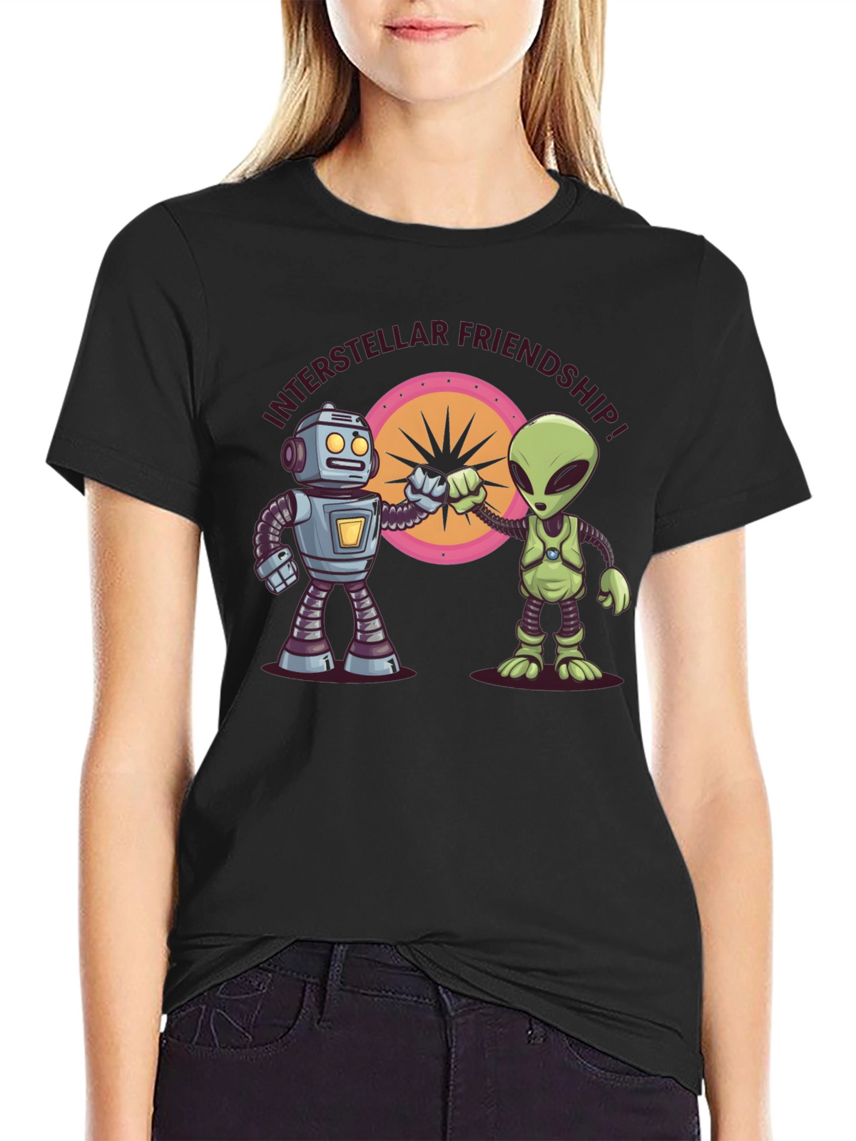 Interstellar Friendship Robot Alien Tee