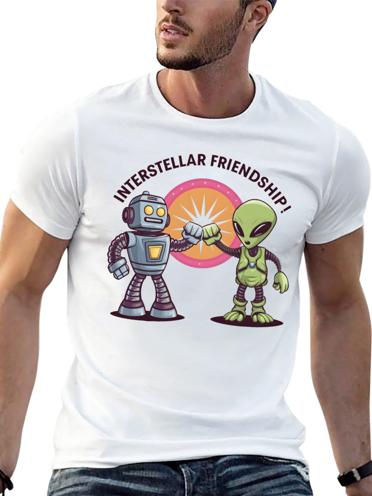 Interstellar Friendship Robot Alien Tee