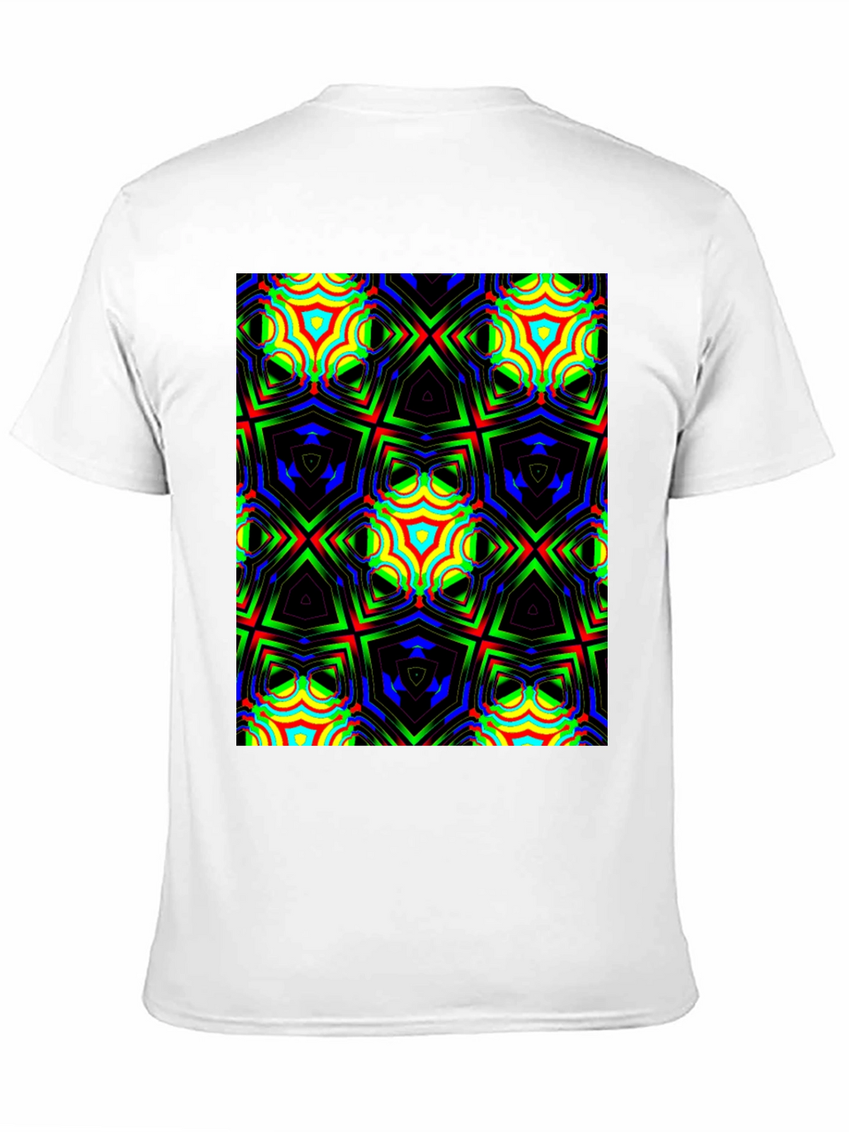 Geometric Kaleidoscope Print Black T-Shirt