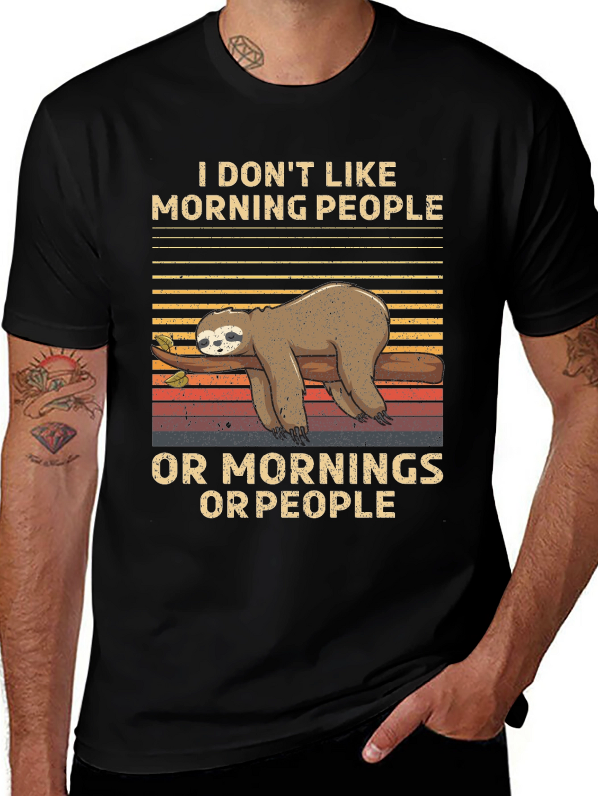 Funny Sloth T-Shirt: I Dont Like Morning People