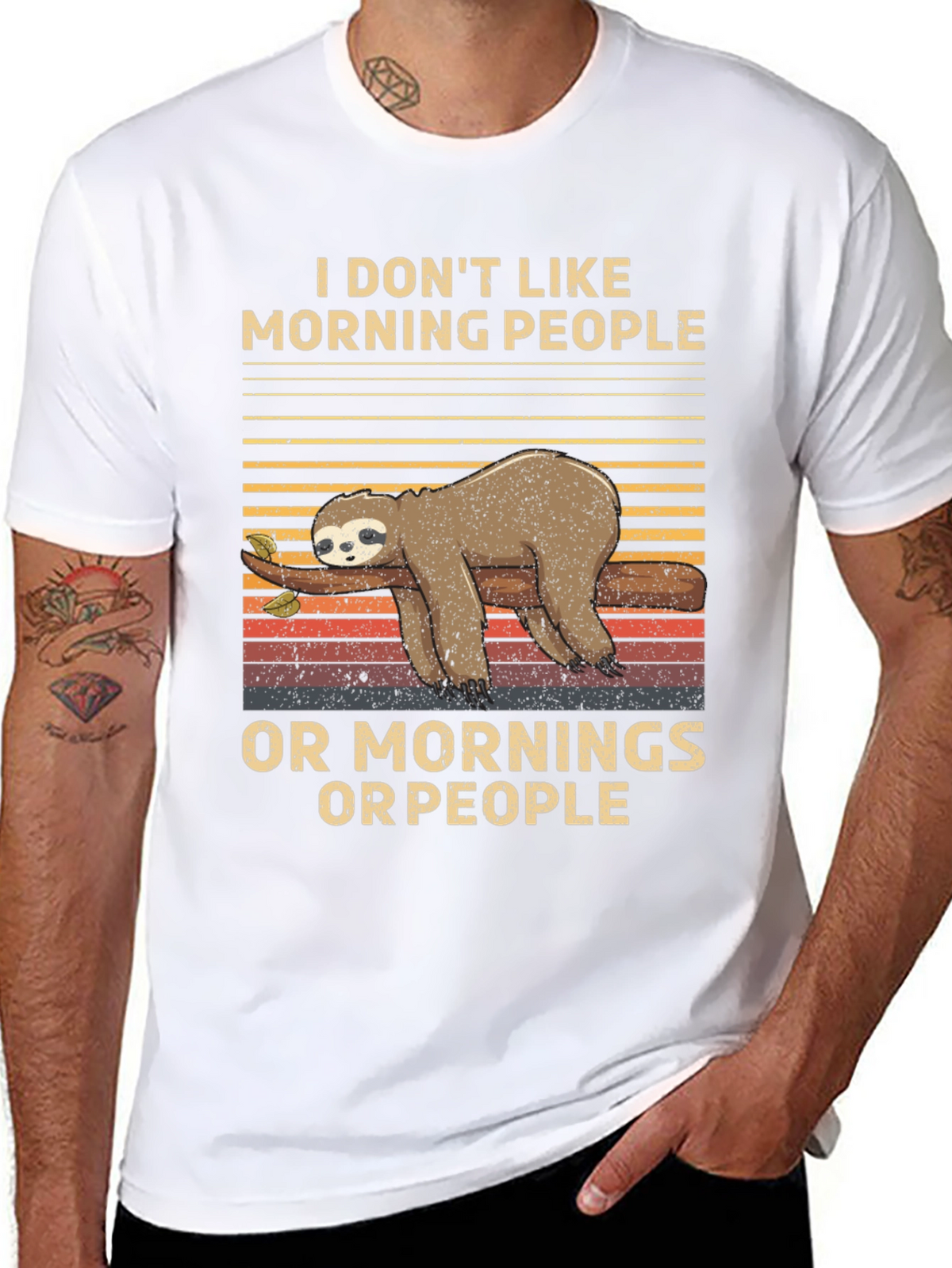 Funny Sloth T-Shirt: I Dont Like Morning People