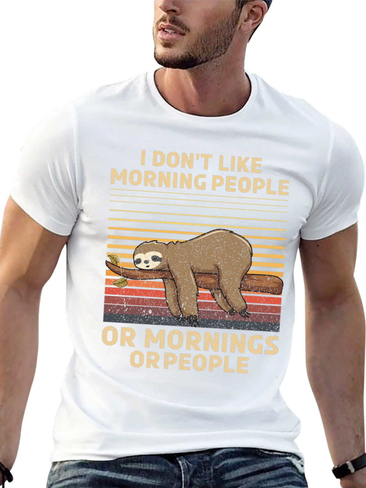 Funny Sloth T-Shirt: I Dont Like Morning People