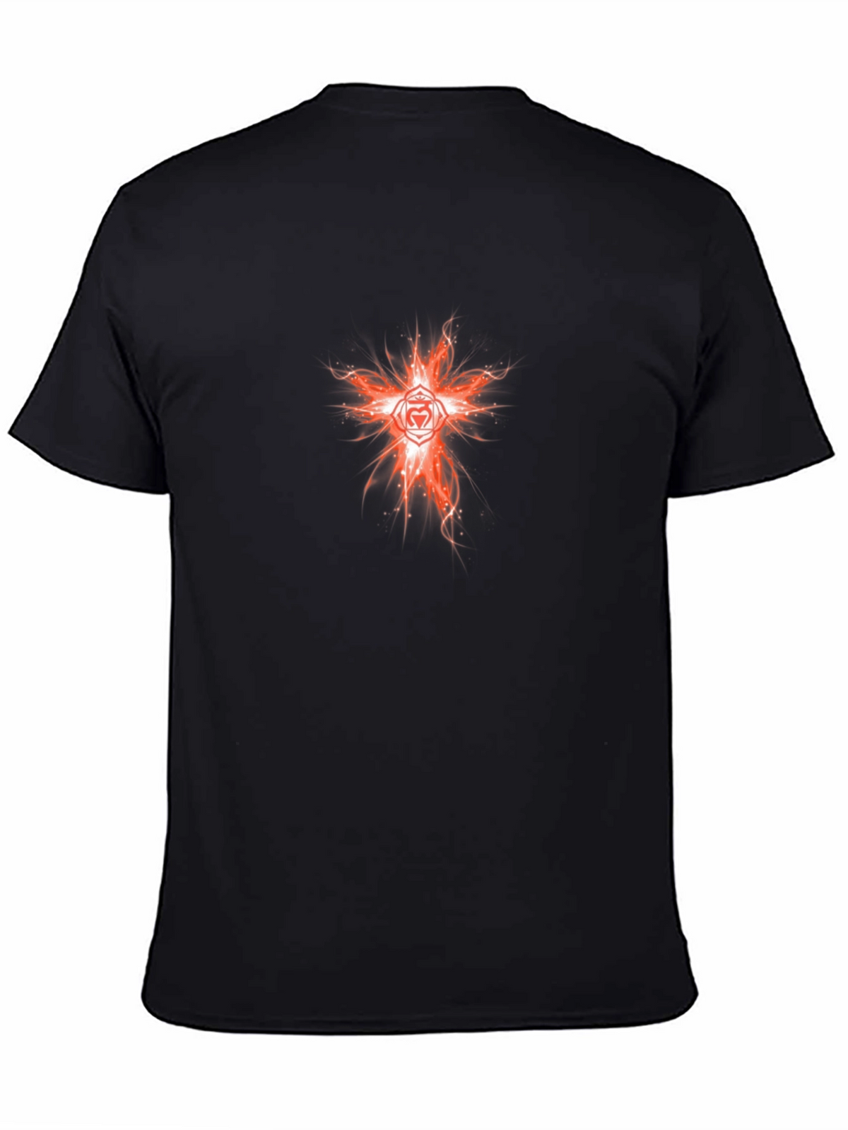 Fiery Heart Chakra Graphic Tee - Black Cotton