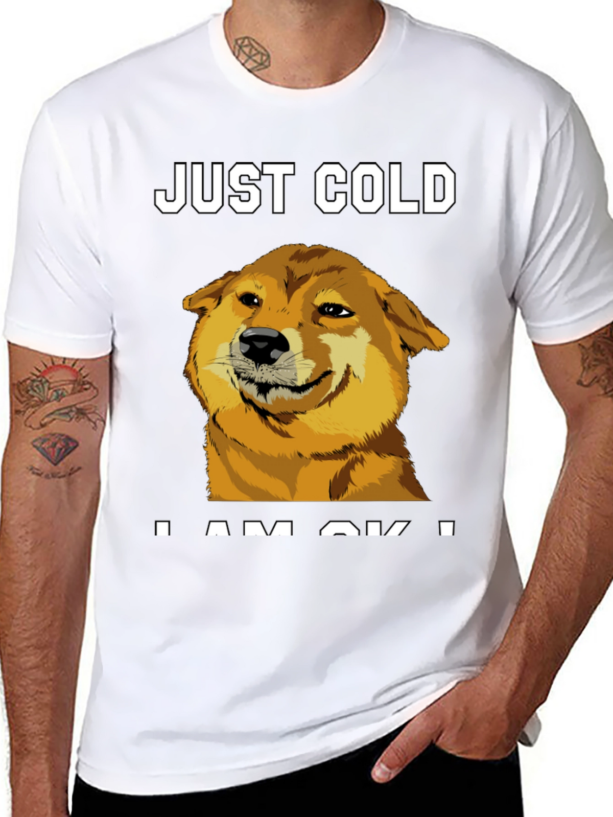 Just Cold? Doge Meme Graphic Tee - Black