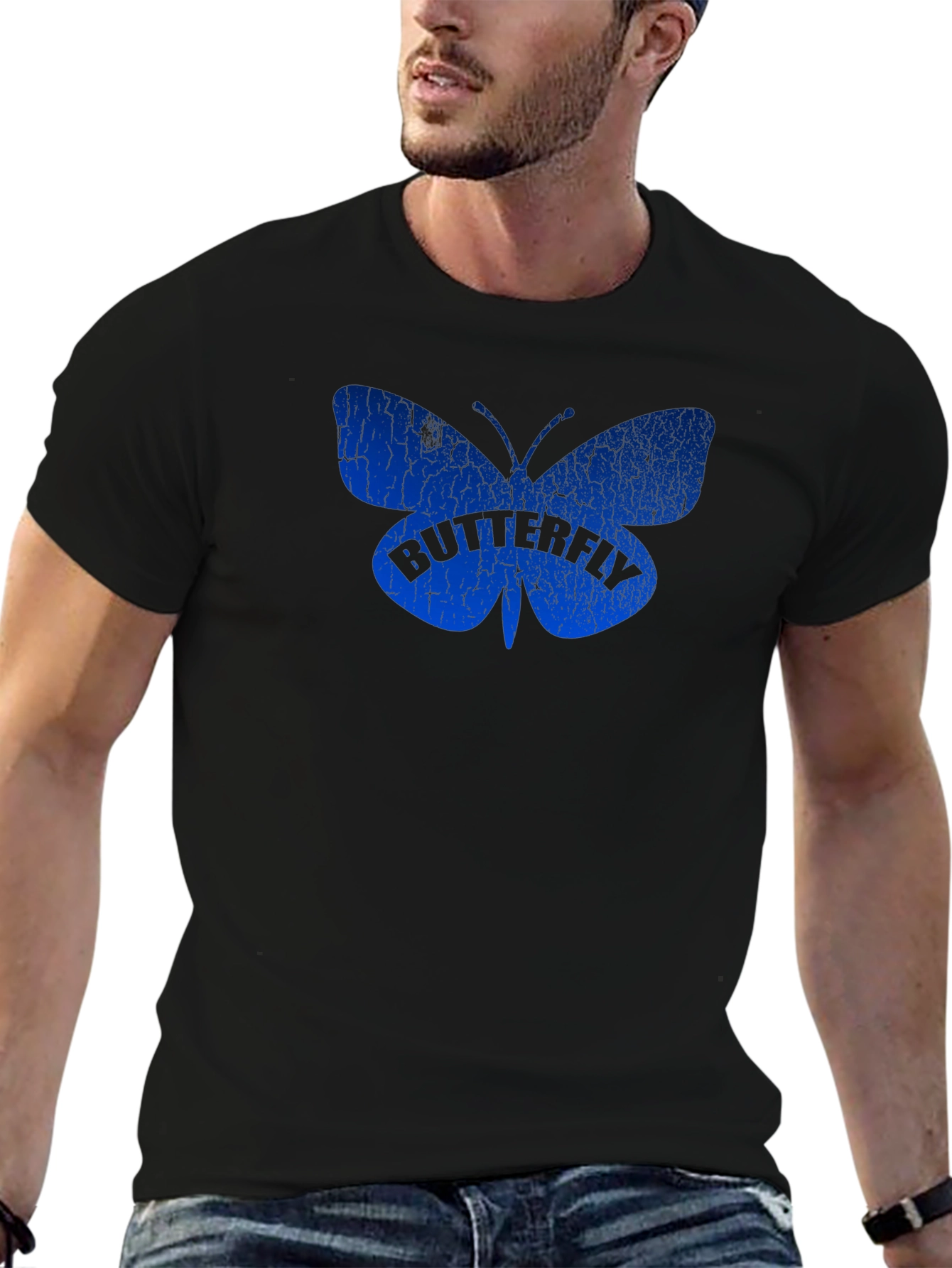 Butterfly Graphic T-Shirt - Mens Black Tee