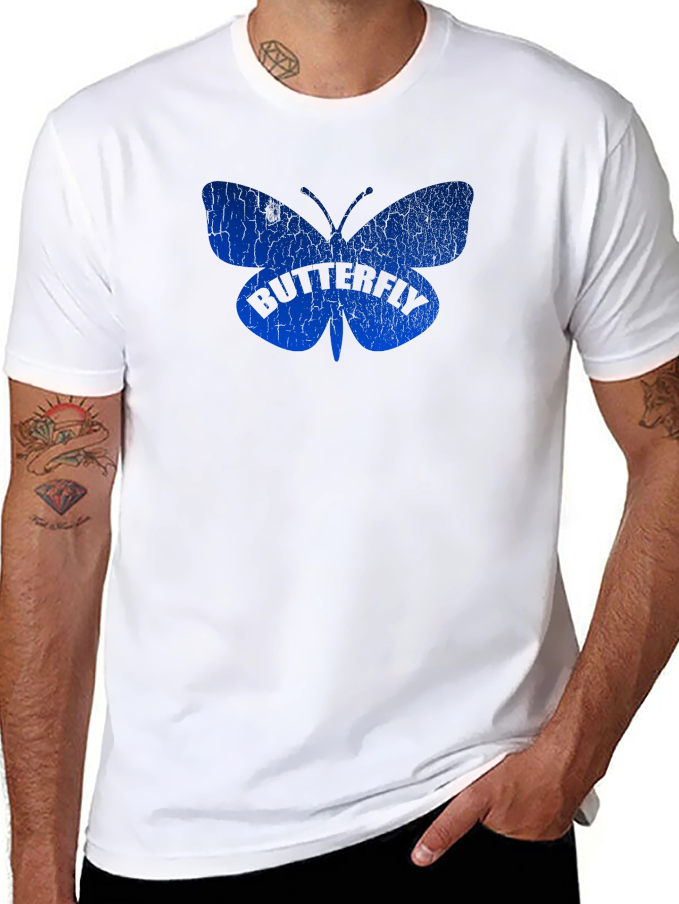 Butterfly Graphic T-Shirt - Mens Black Tee