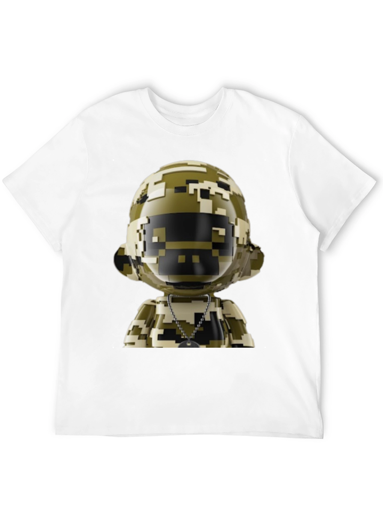 Pixel Camo Robot Graphic Tee - Modern Streetwear