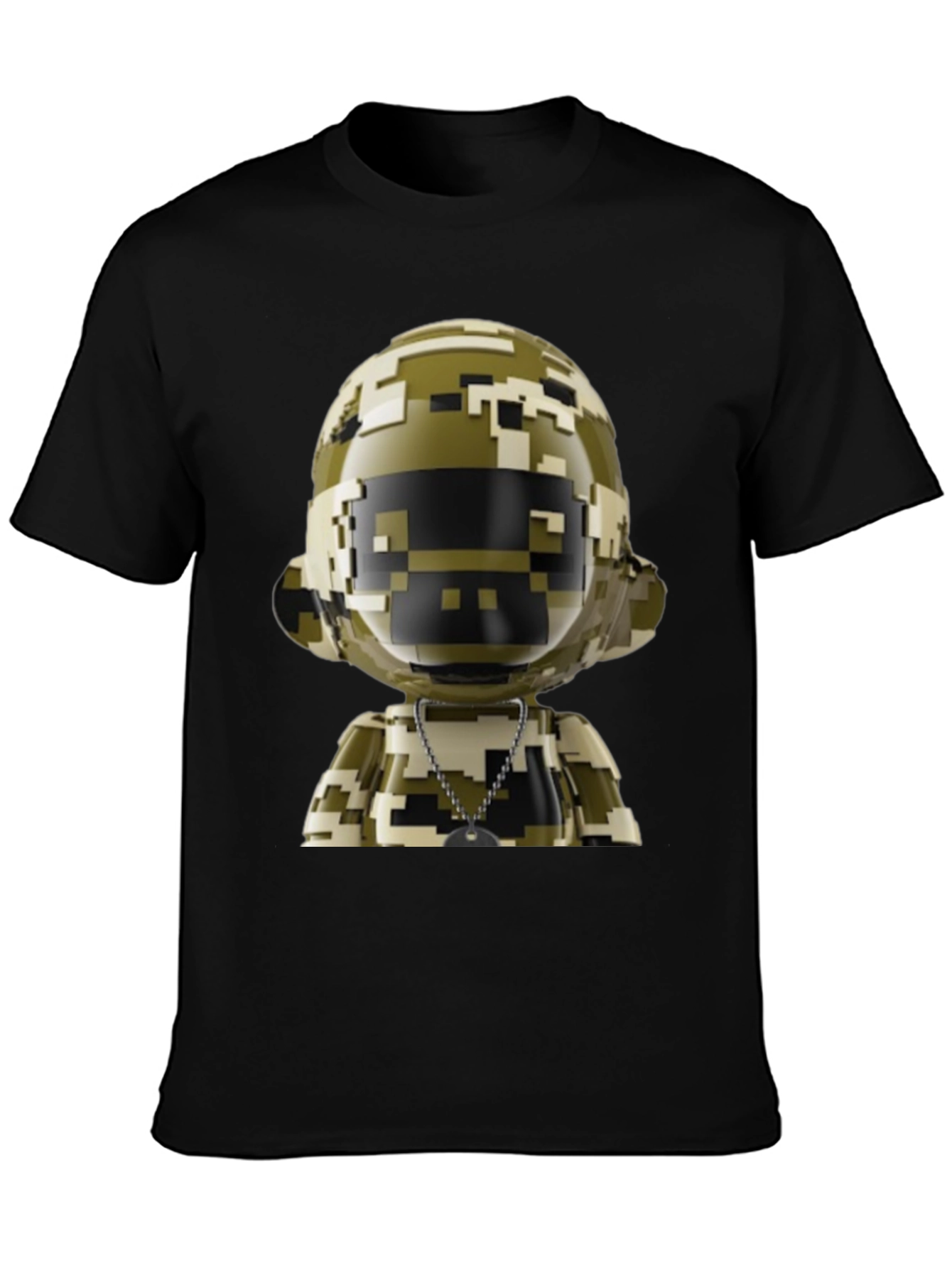 Pixel Camo Robot Graphic Tee - Modern Streetwear