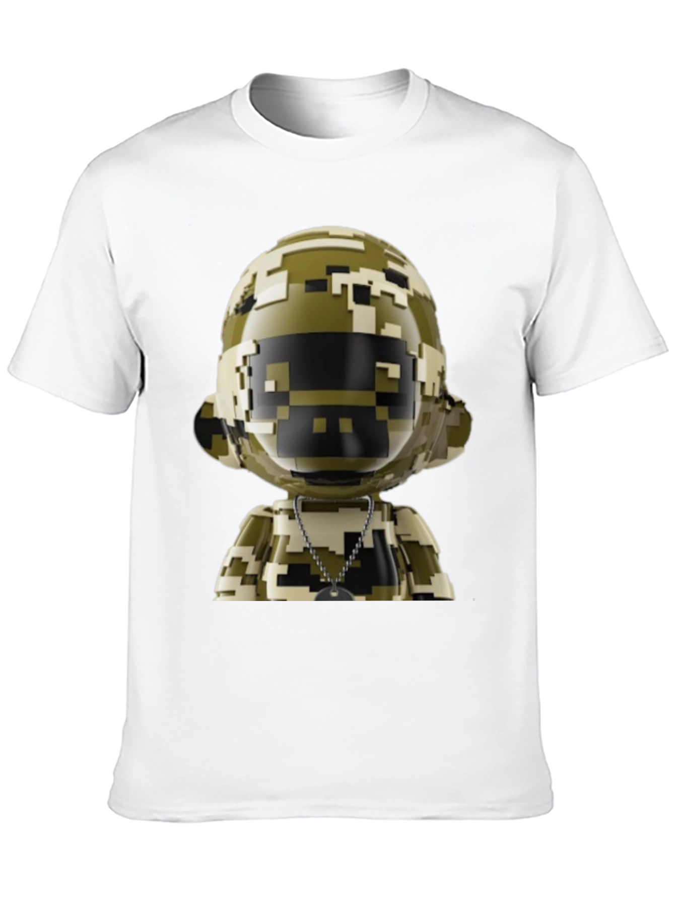 Pixel Camo Robot Graphic Tee - Modern Streetwear