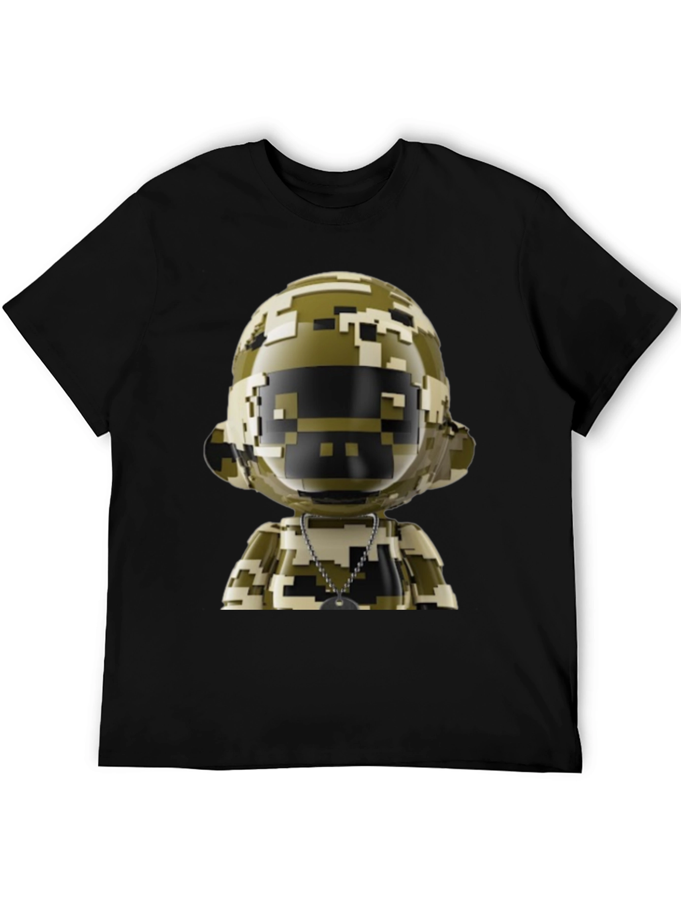 Pixel Camo Robot Graphic Tee - Modern Streetwear