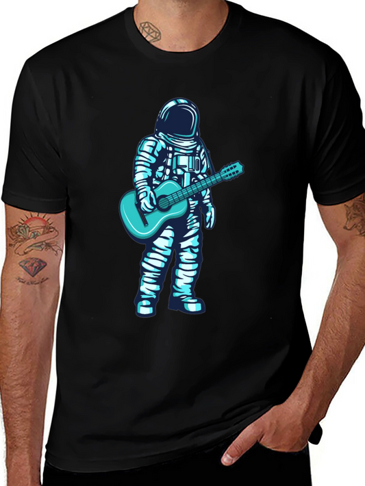 Astronaut Guitar Graphic Tee - Black
