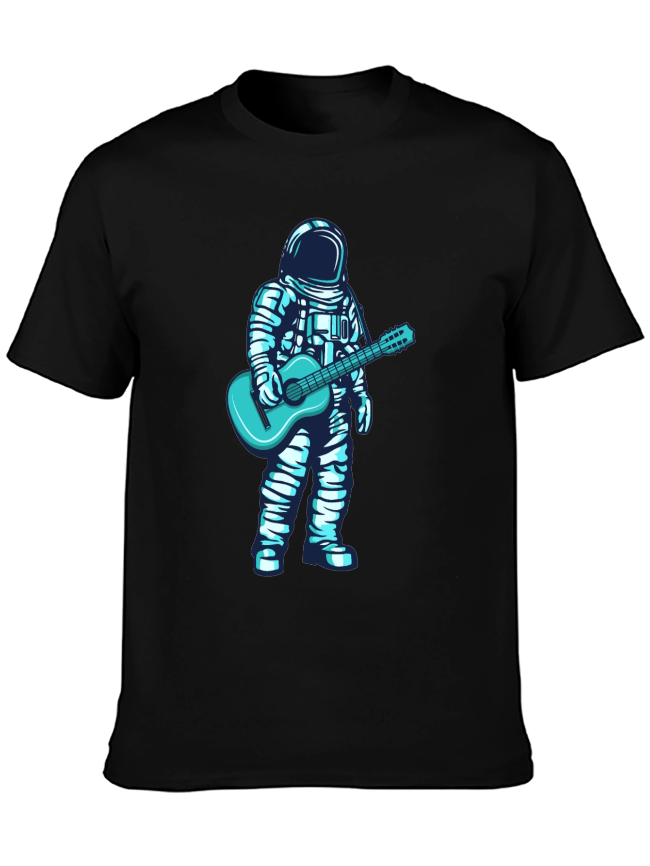 Astronaut Guitar Graphic Tee - Black
