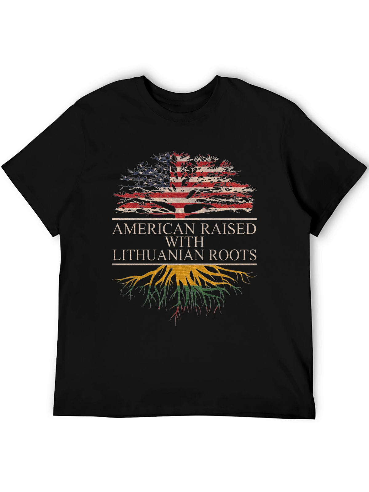Lithuanian Roots American Flag Tree T-Shirt