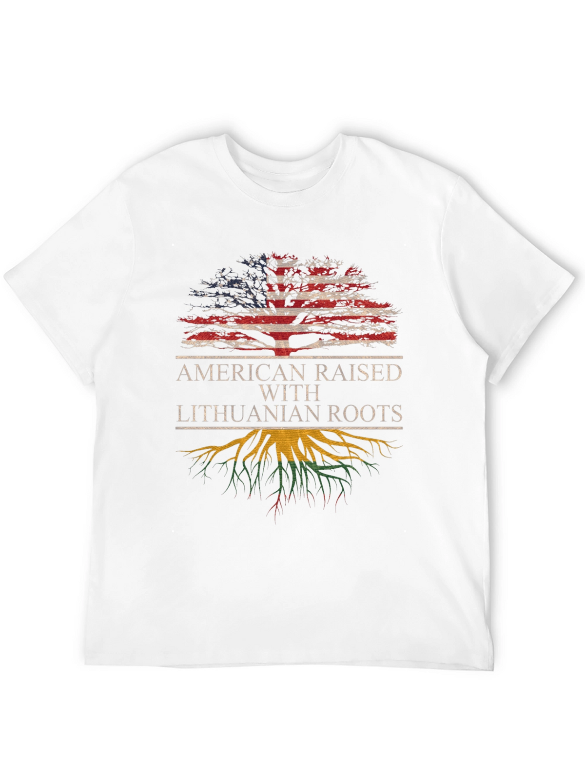 Lithuanian Roots American Flag Tree T-Shirt