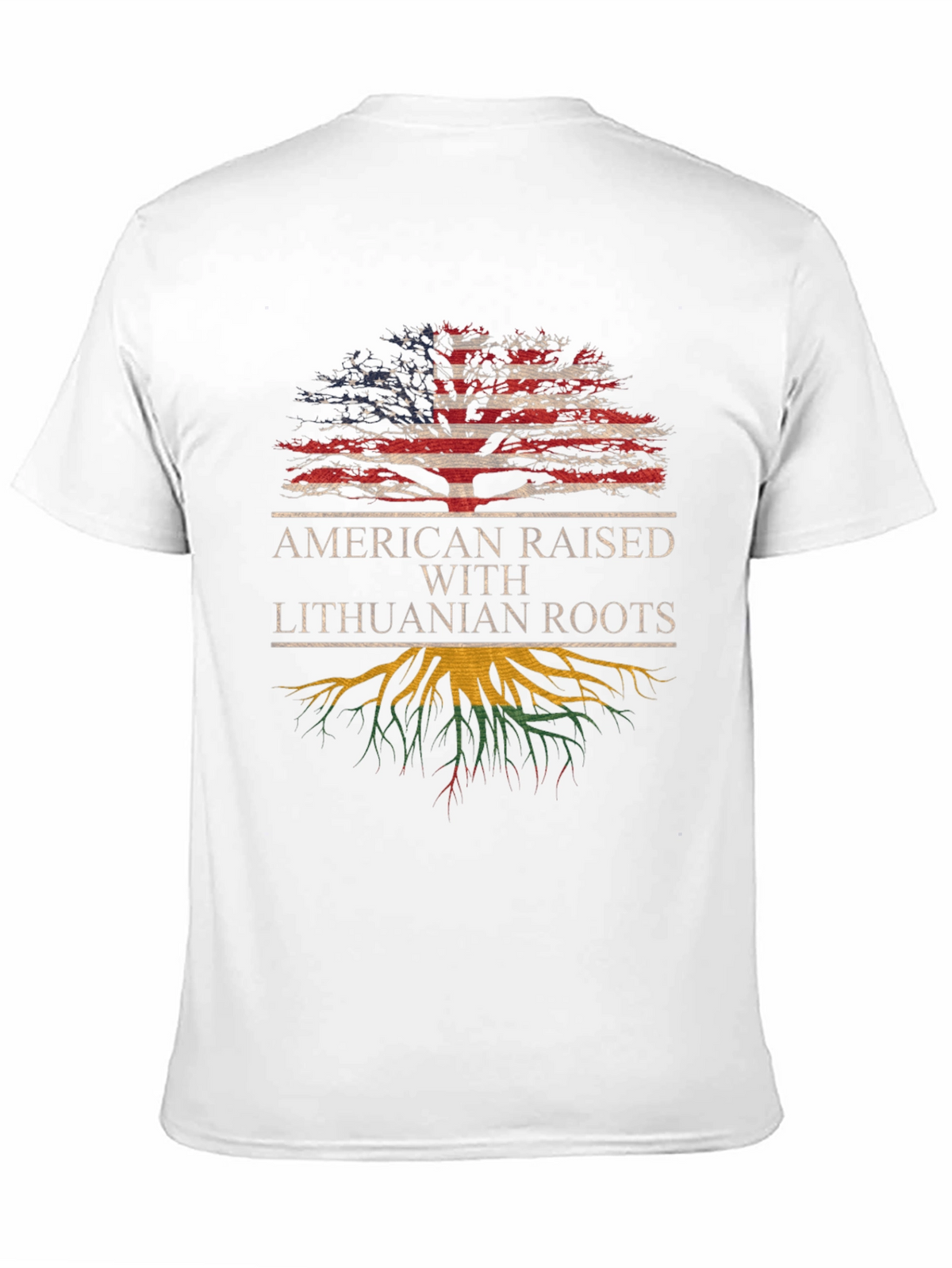Lithuanian Roots American Flag Tree T-Shirt