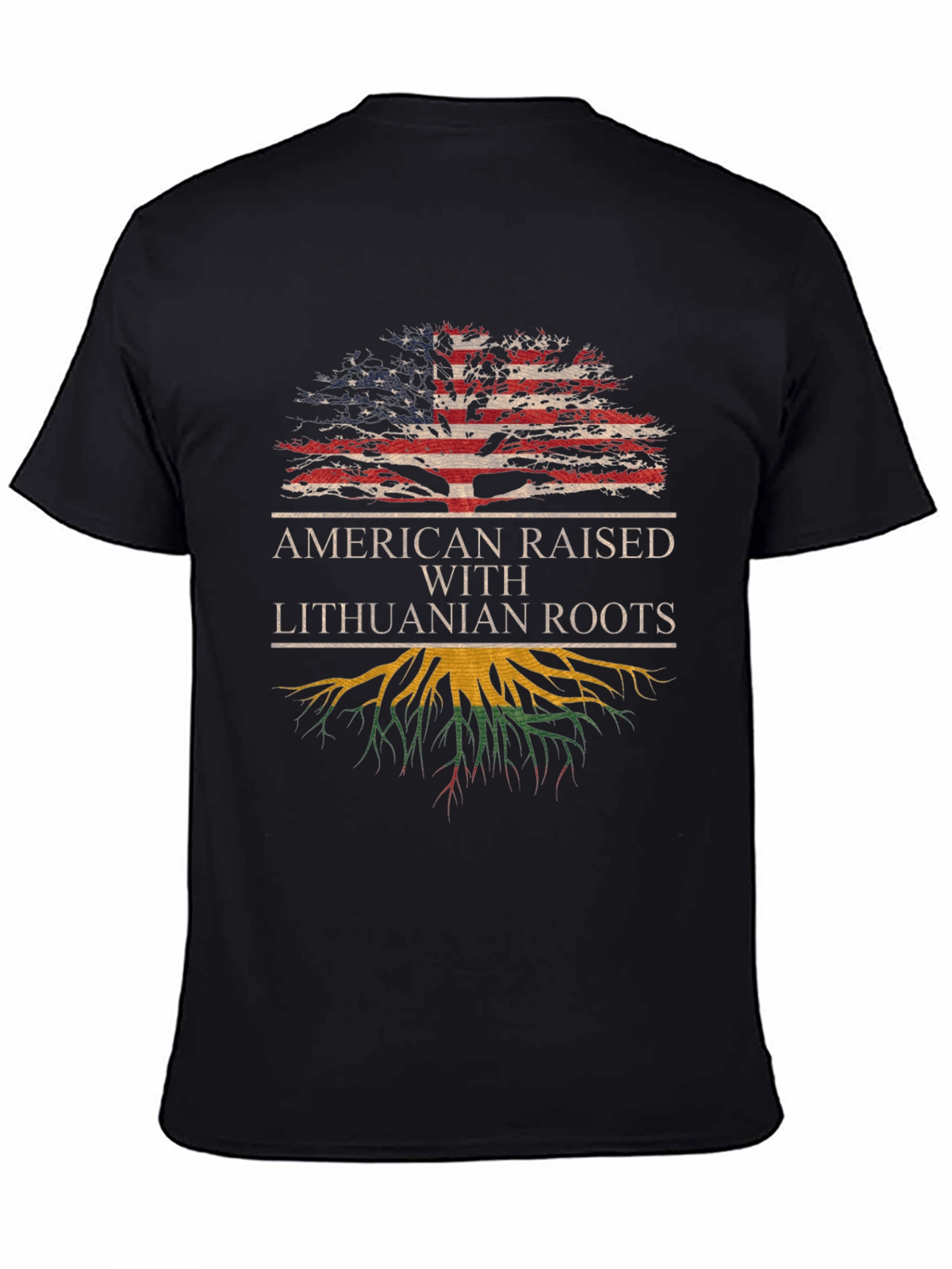 Lithuanian Roots American Flag Tree T-Shirt