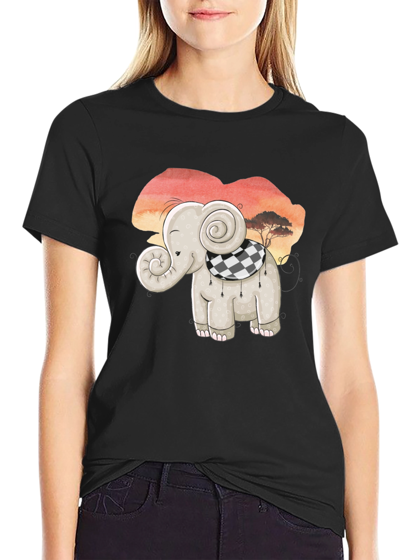 Cute Elephant Graphic Tee - Safari Style