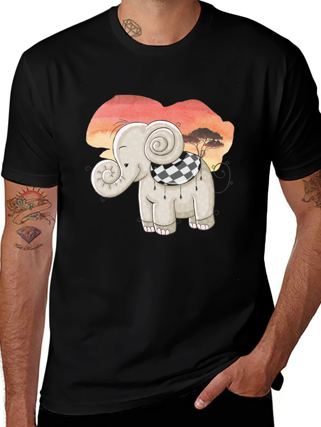 Cute Elephant Graphic Tee - Safari Style